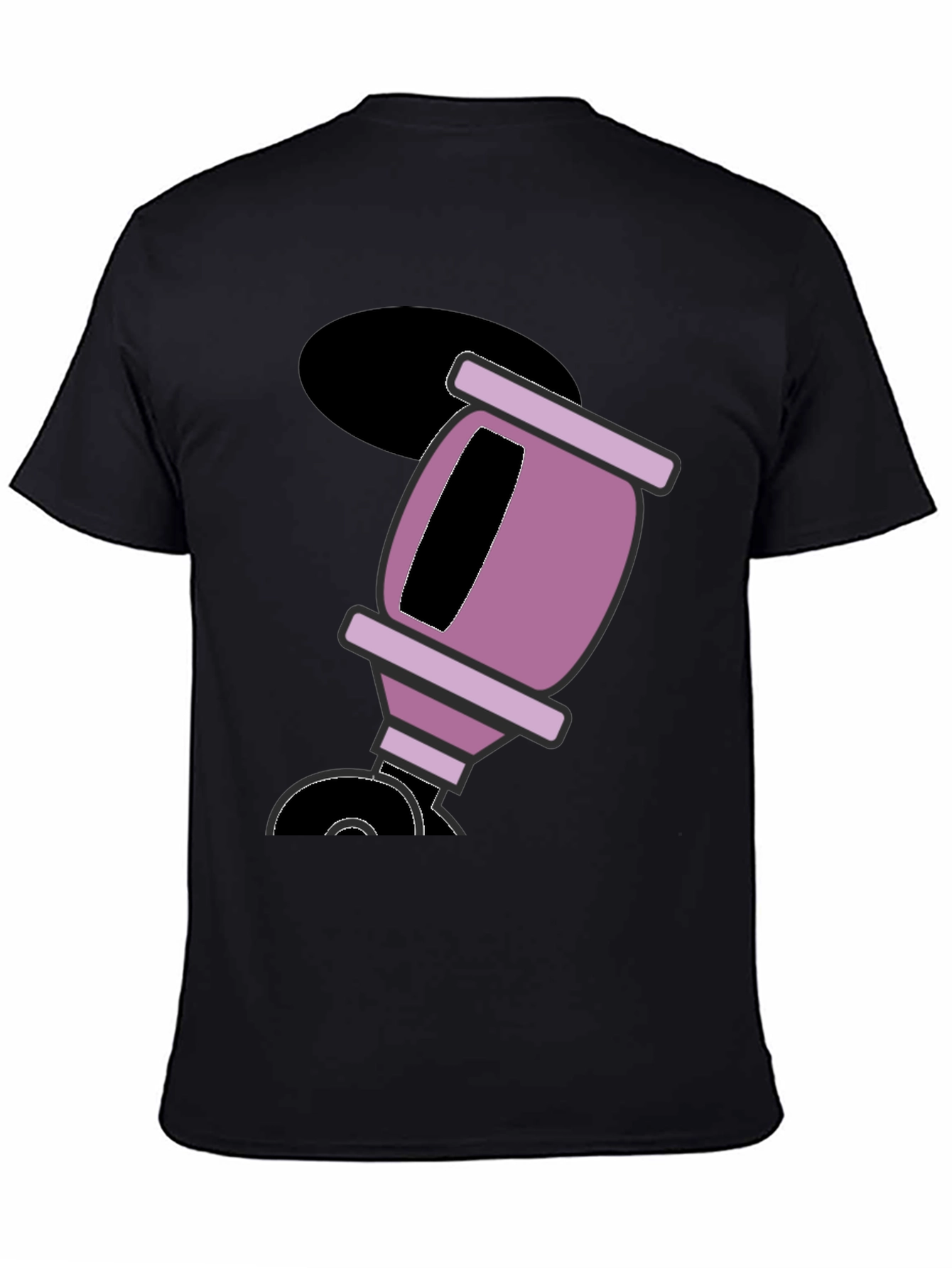Black T-Shirt with Funny Cartoon Design