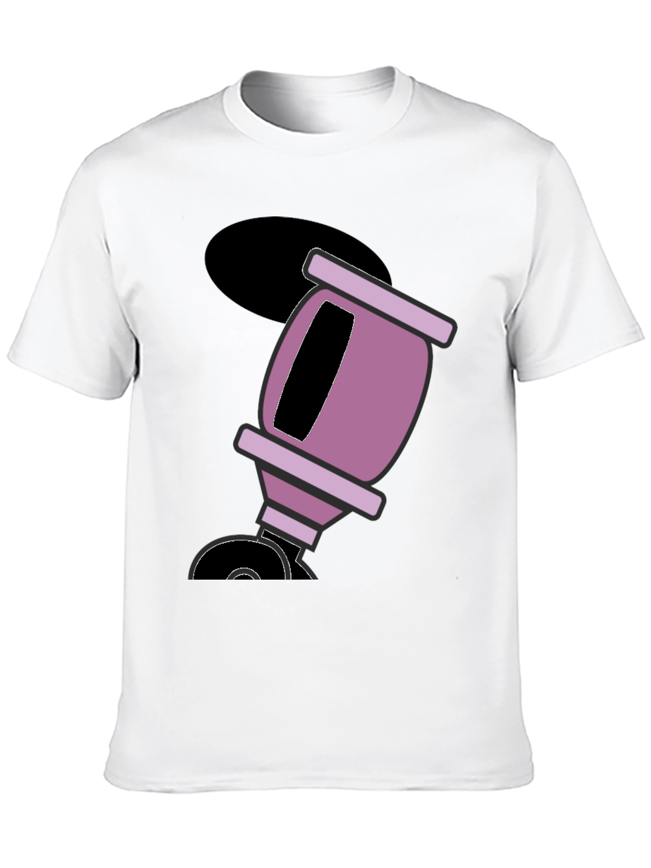 Black T-Shirt with Funny Cartoon Design