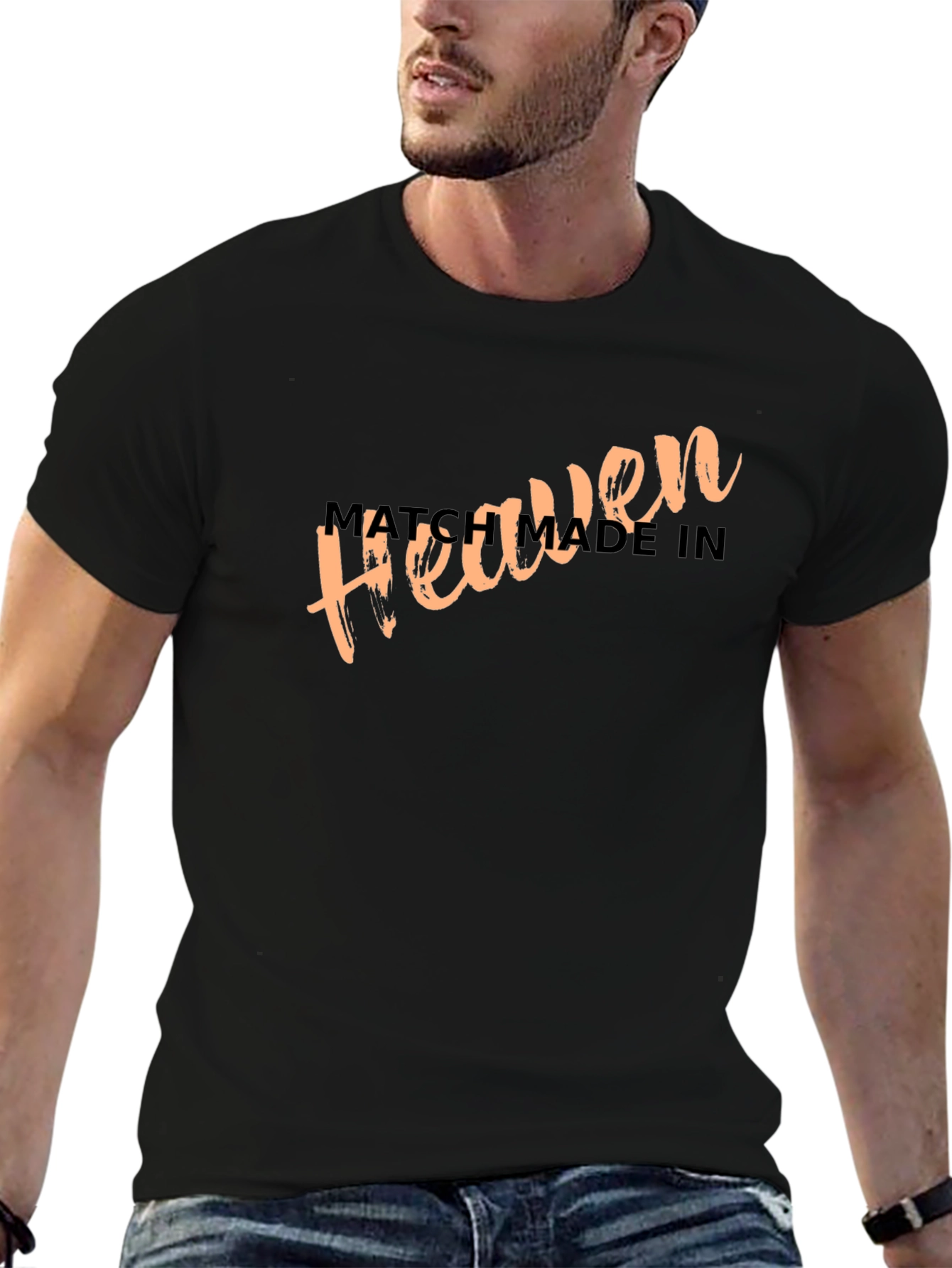 Match Made In Heaven Black Graphic Tee