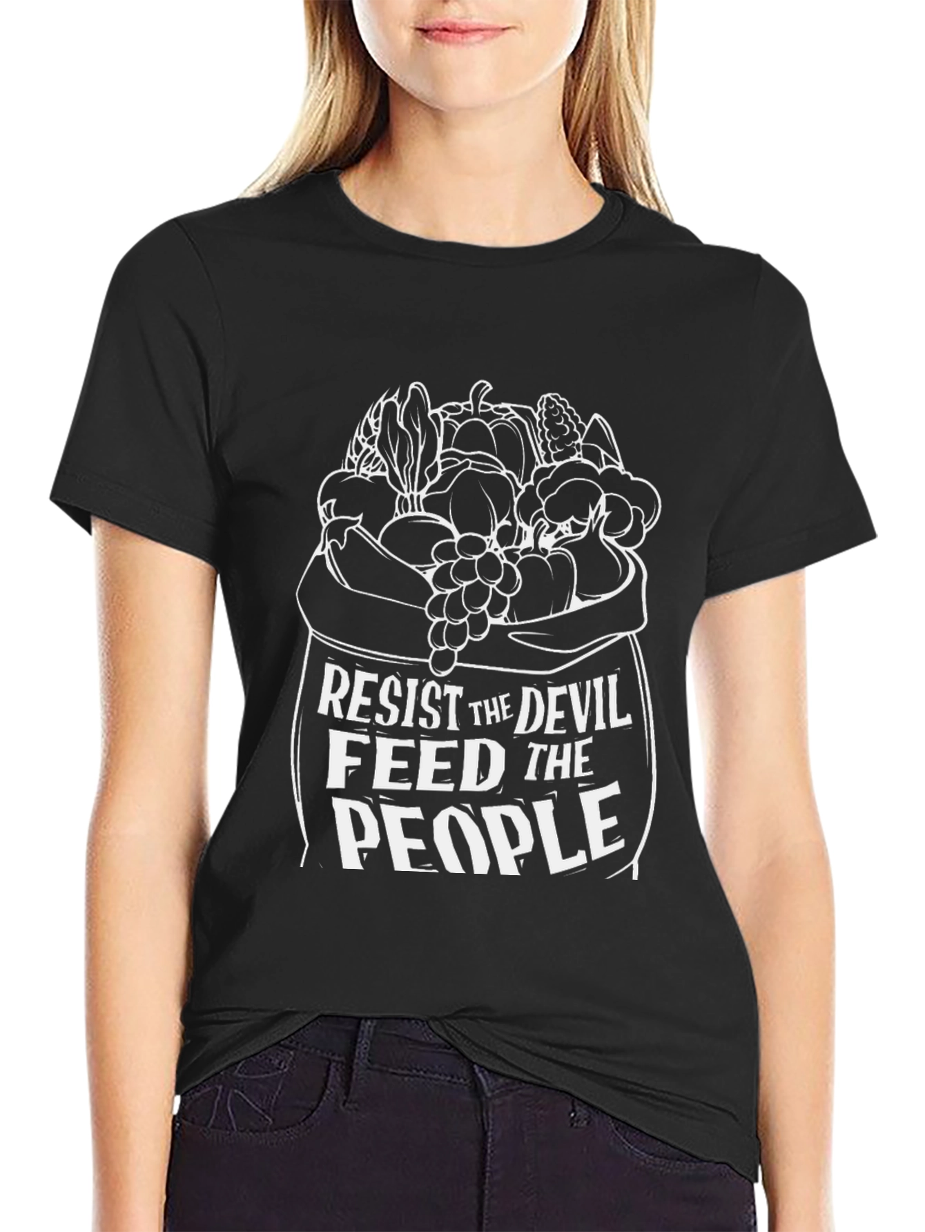 Resist Devil Feed People Graphic T-Shirt