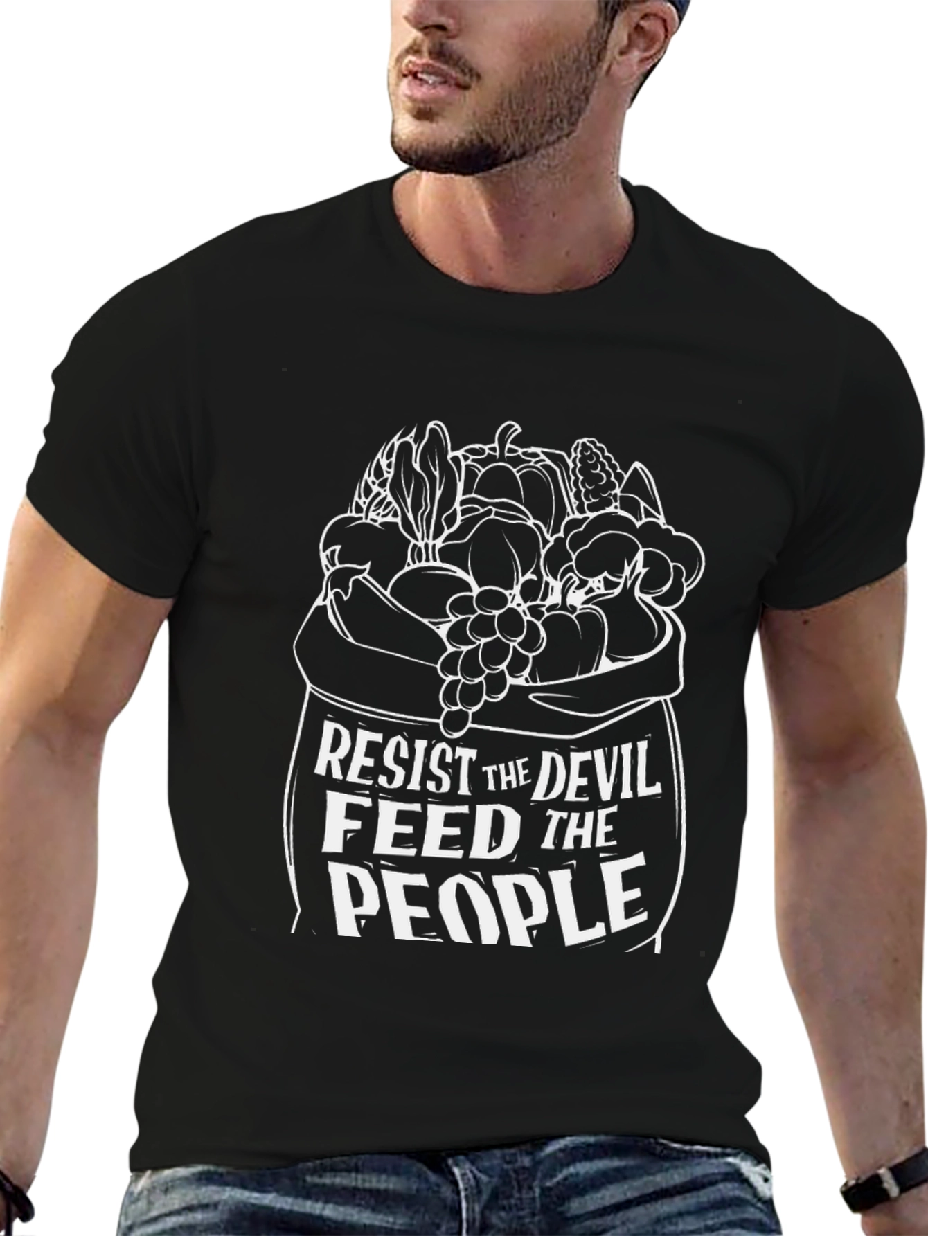 Resist Devil Feed People Graphic T-Shirt