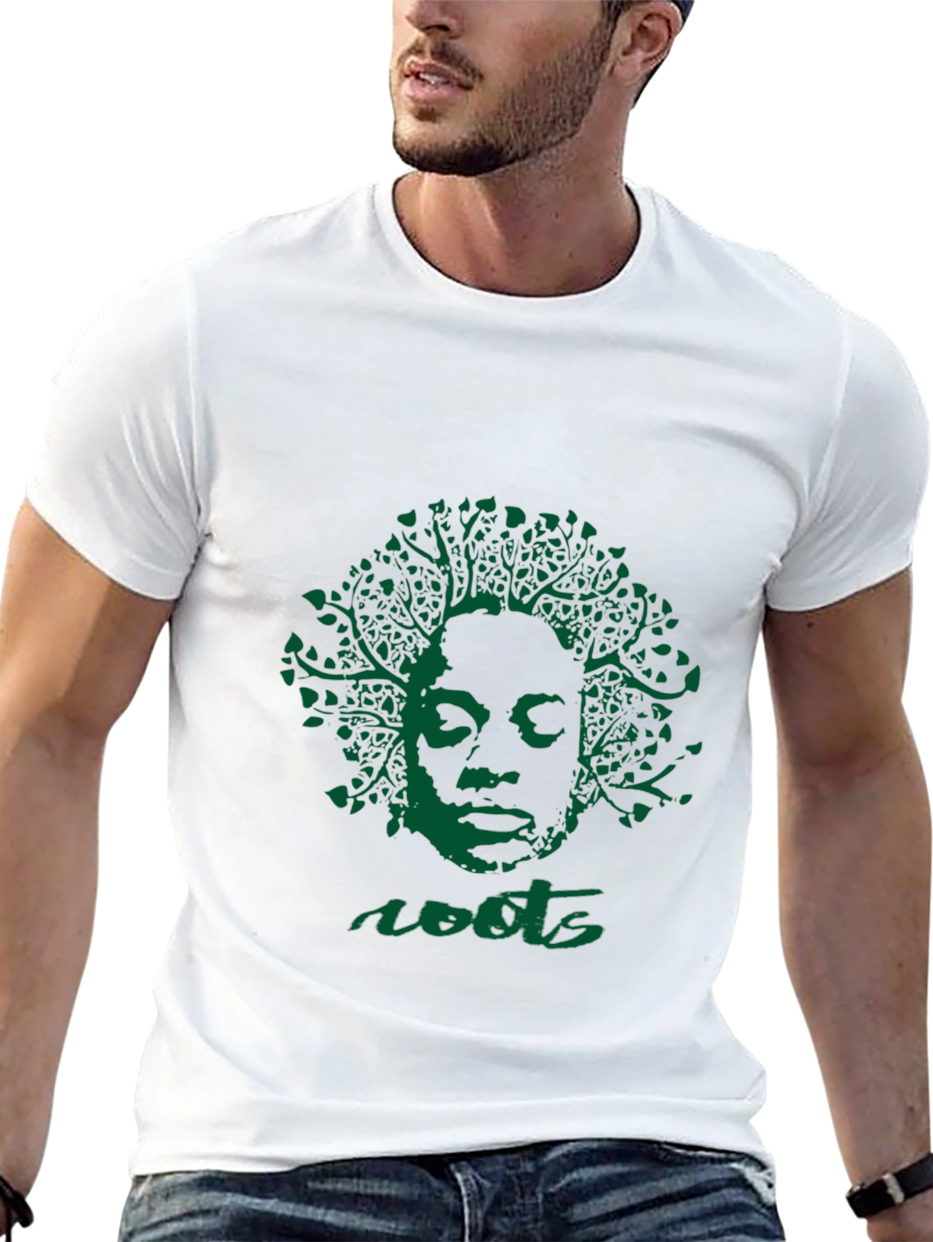 Roots Graphic Print T-Shirt - Black