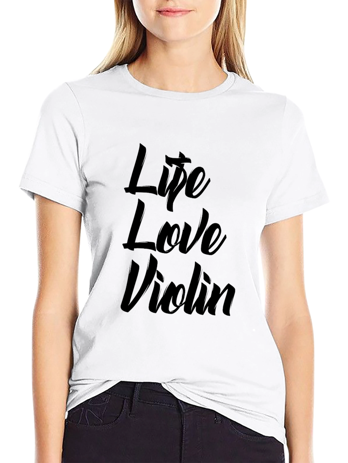 Life Love Violin Black Graphic Tee