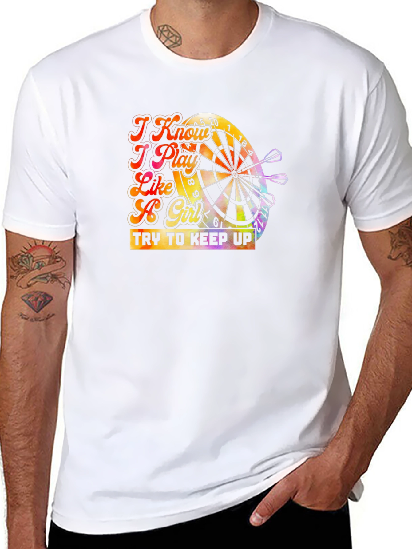 I Know I Play Like A Girl Dart T-Shirt
