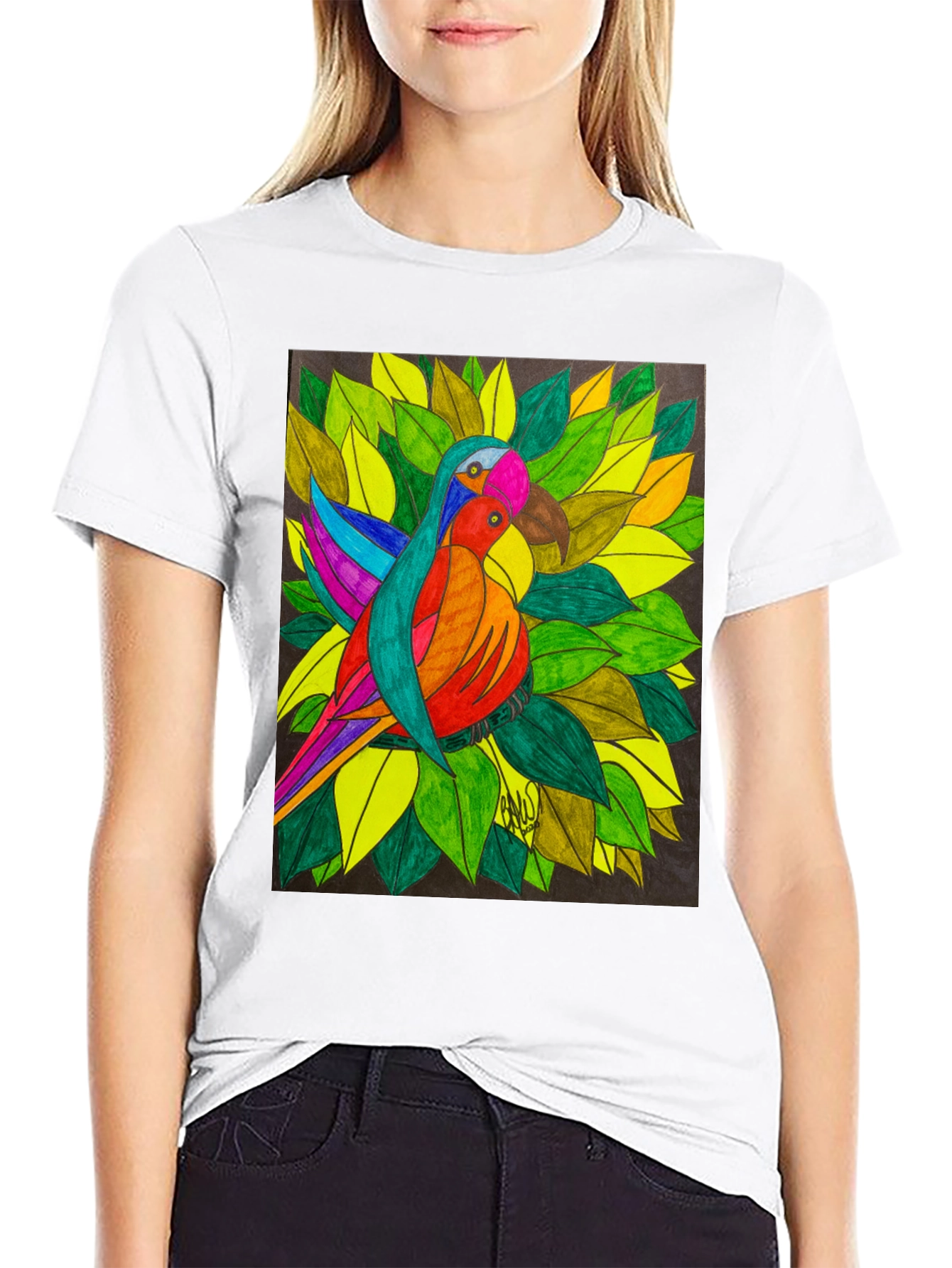 Parrot Art Graphic T-Shirt