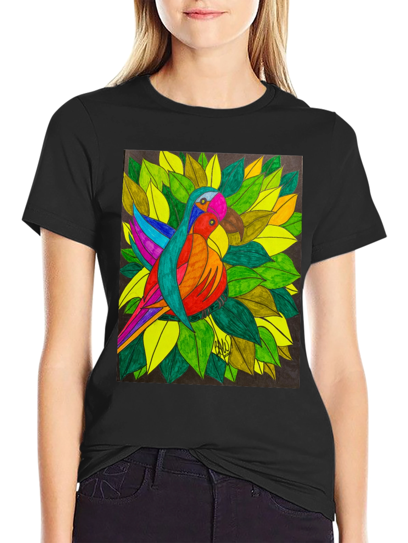 Parrot Art Graphic T-Shirt