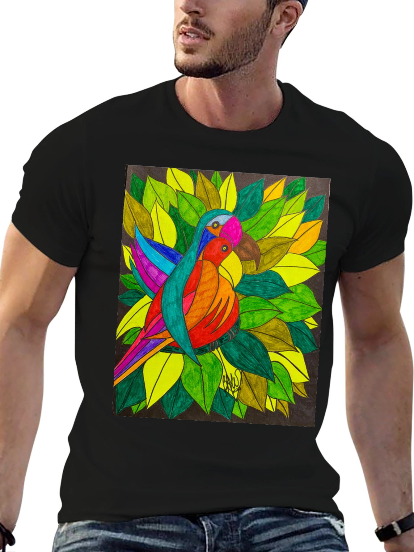 Parrot Art Graphic T-Shirt