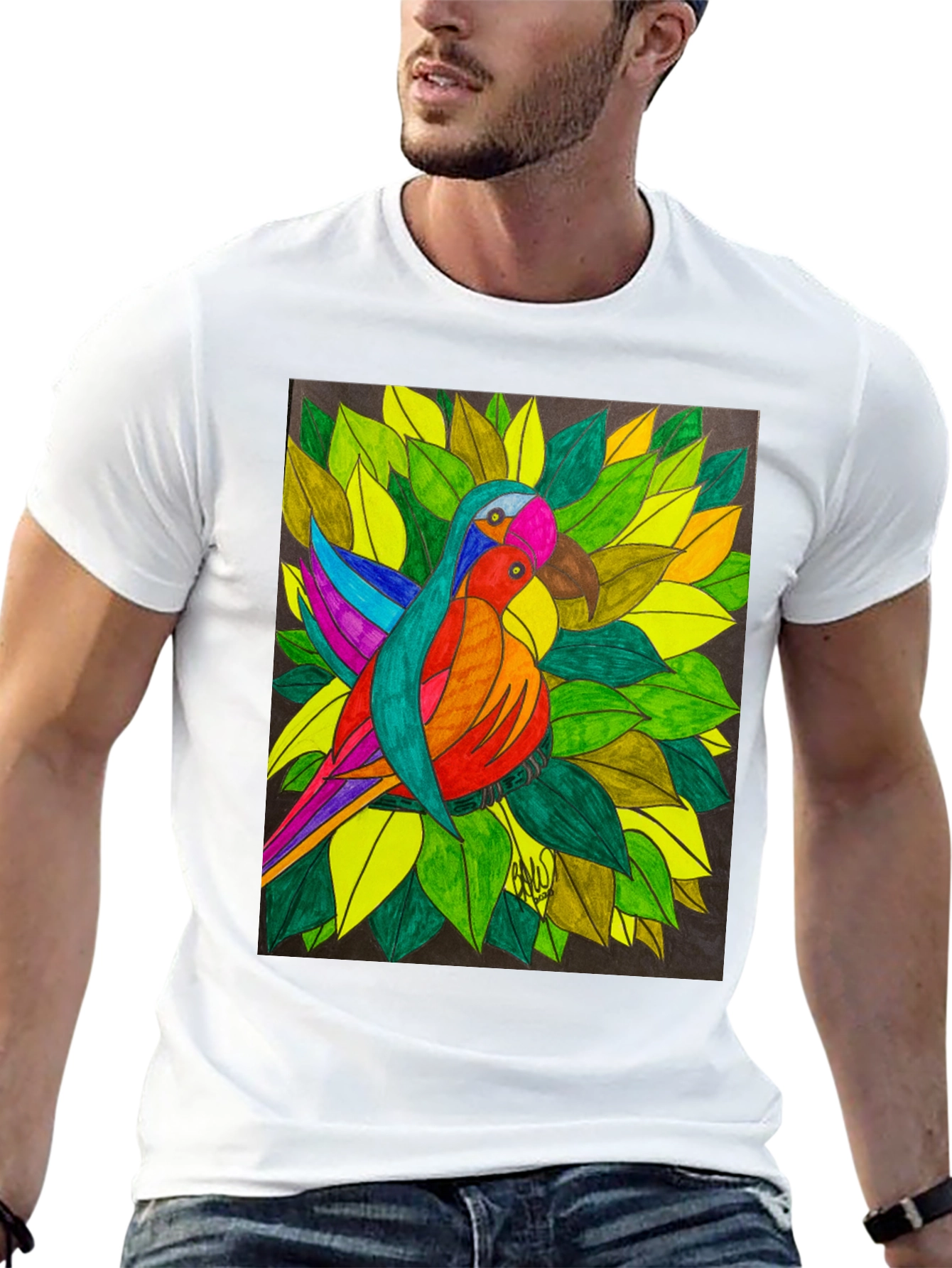 Parrot Art Graphic T-Shirt