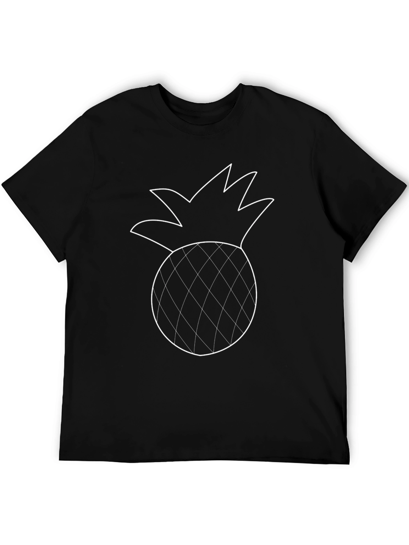 Pineapple Graphic Tee - Casual Black T-Shirt