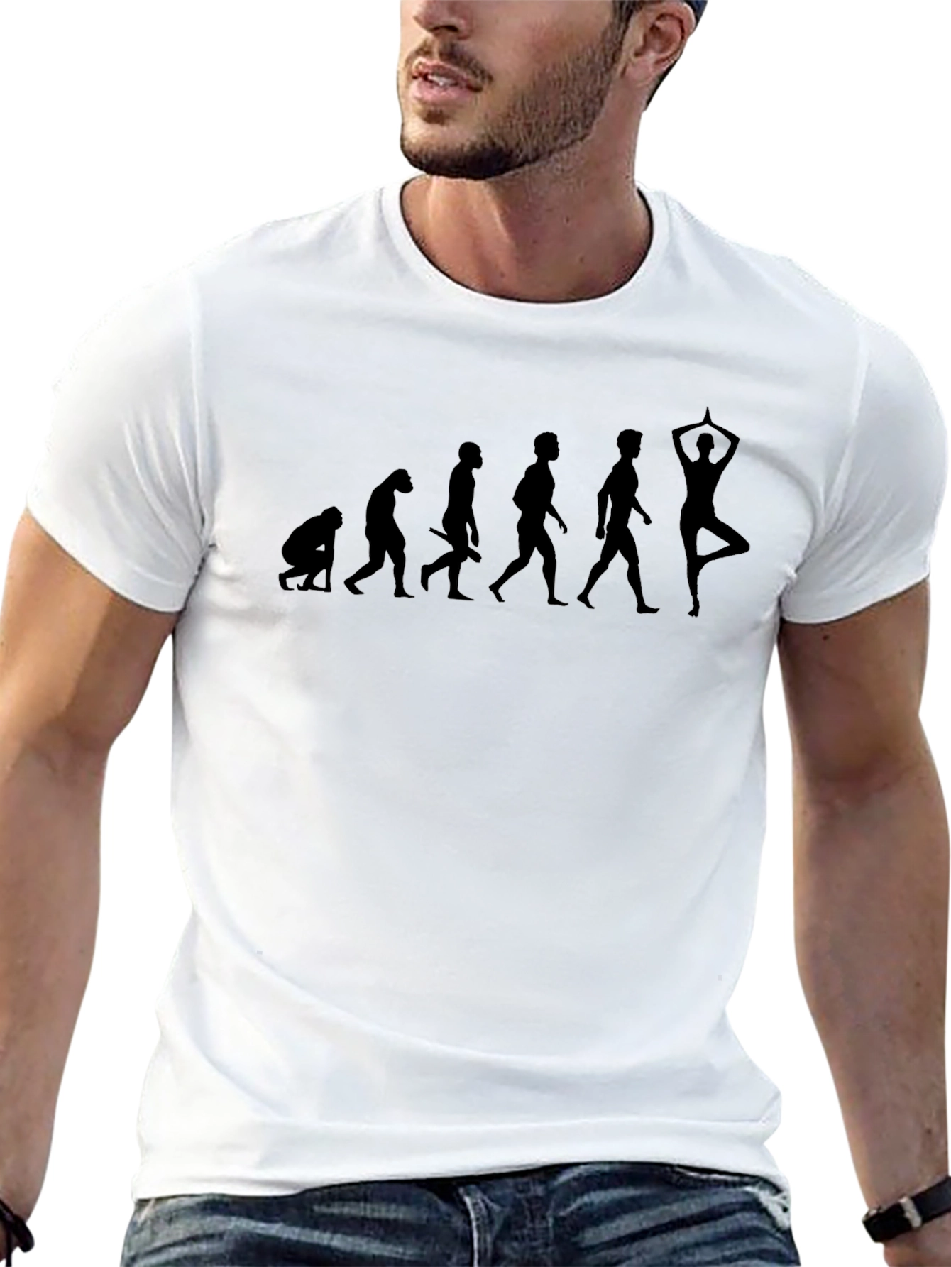 Evolution of Yoga Mens Black T-Shirt