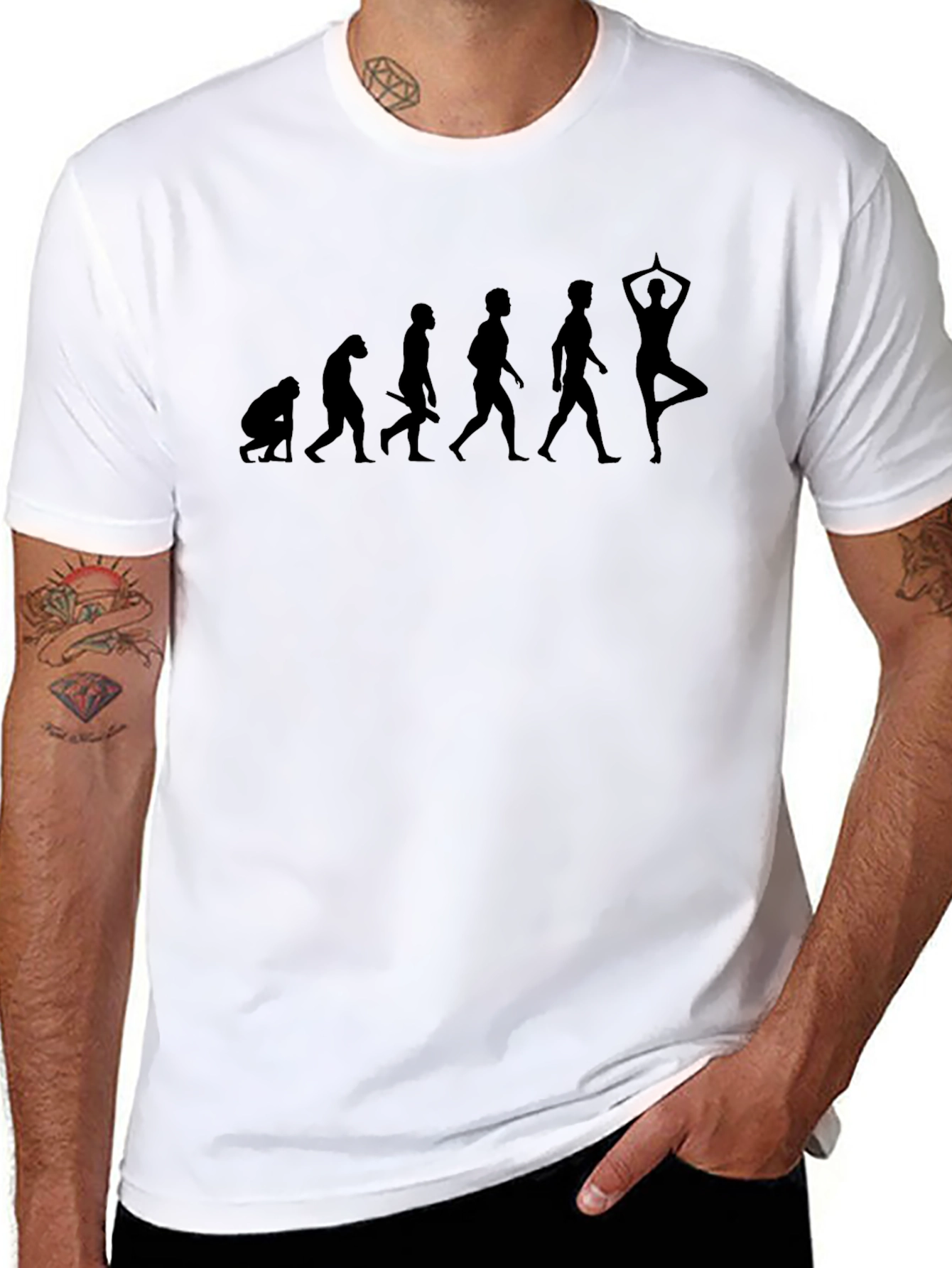 Evolution of Yoga Mens Black T-Shirt