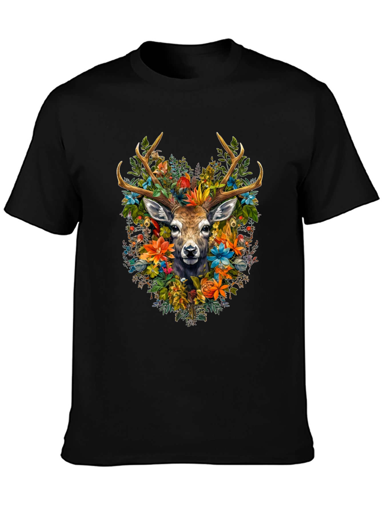 Floral Deer Graphic T-Shirt