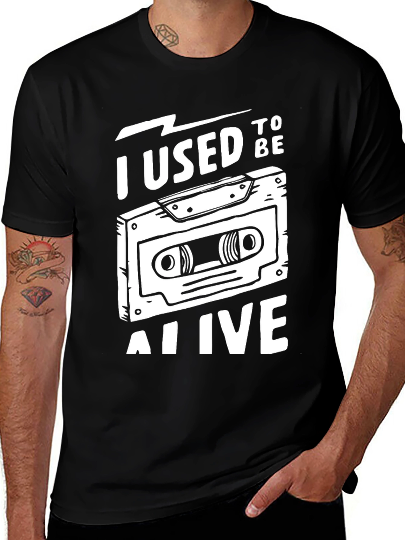 I Used To Be Alive Black Graphic Tee