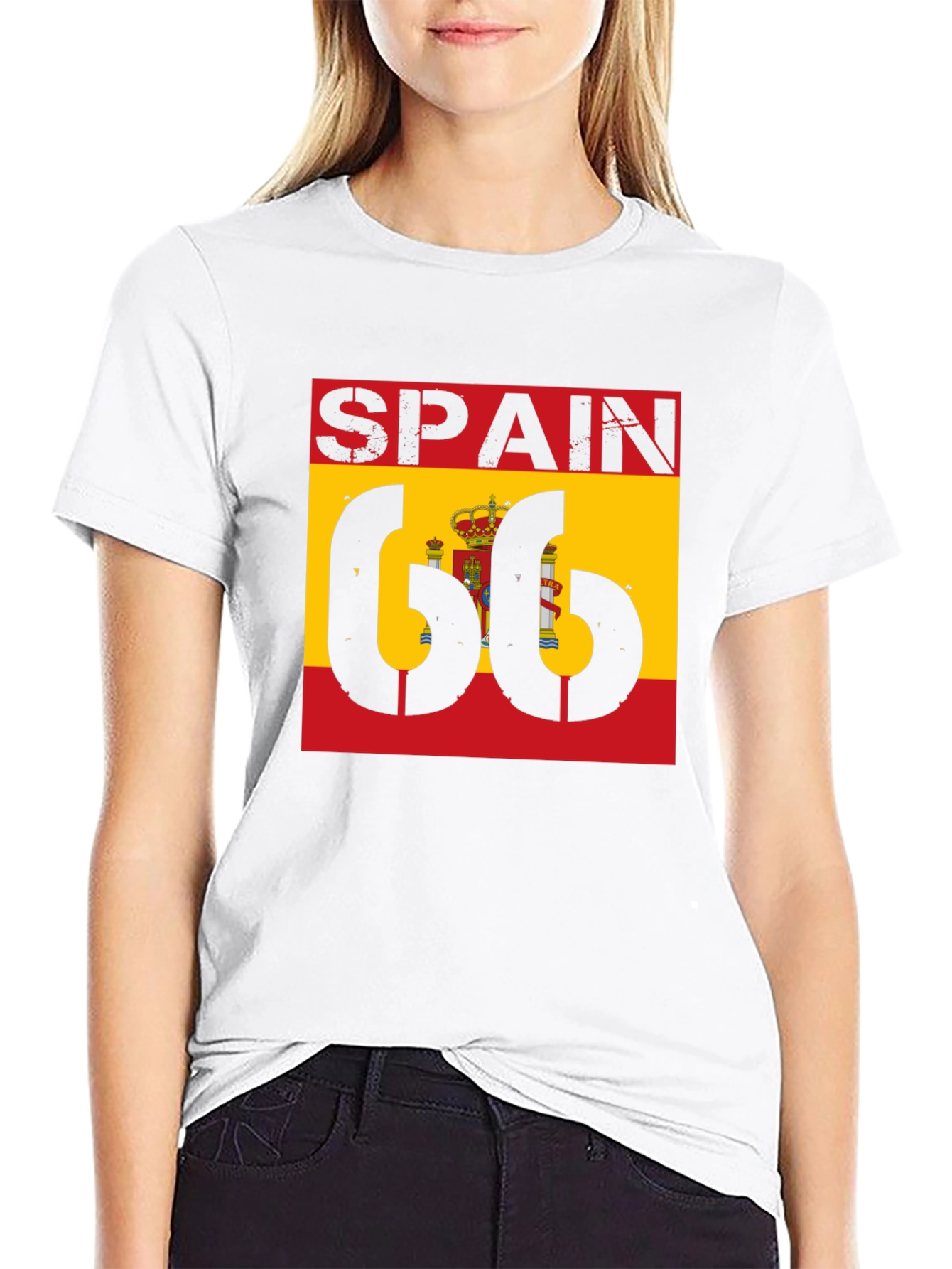 Spain Flag 66 Black T-Shirt
