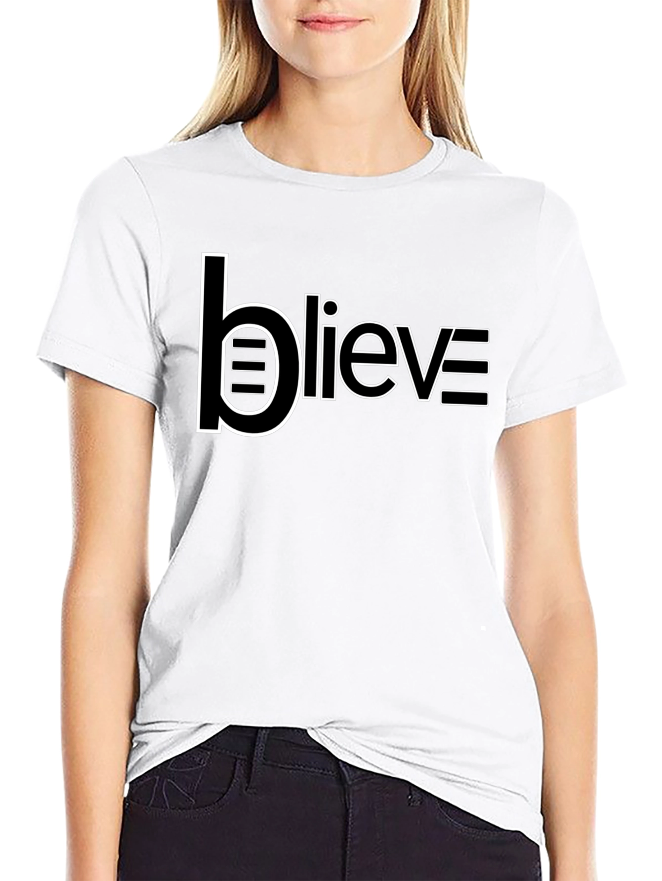 Believe Graphic Black T-Shirt