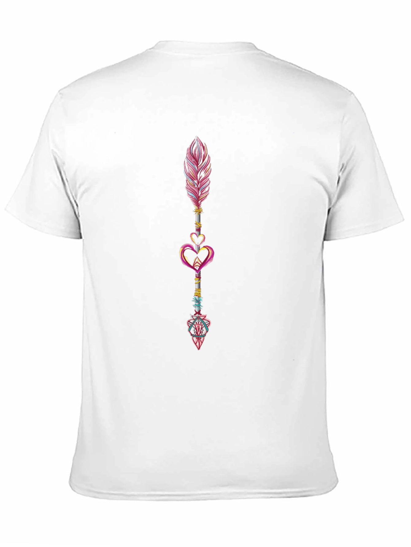 Feather & Heart Arrow Graphic Black Tee
