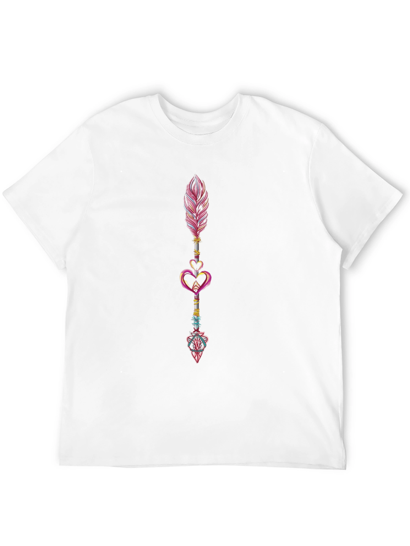 Feather & Heart Arrow Graphic Black Tee