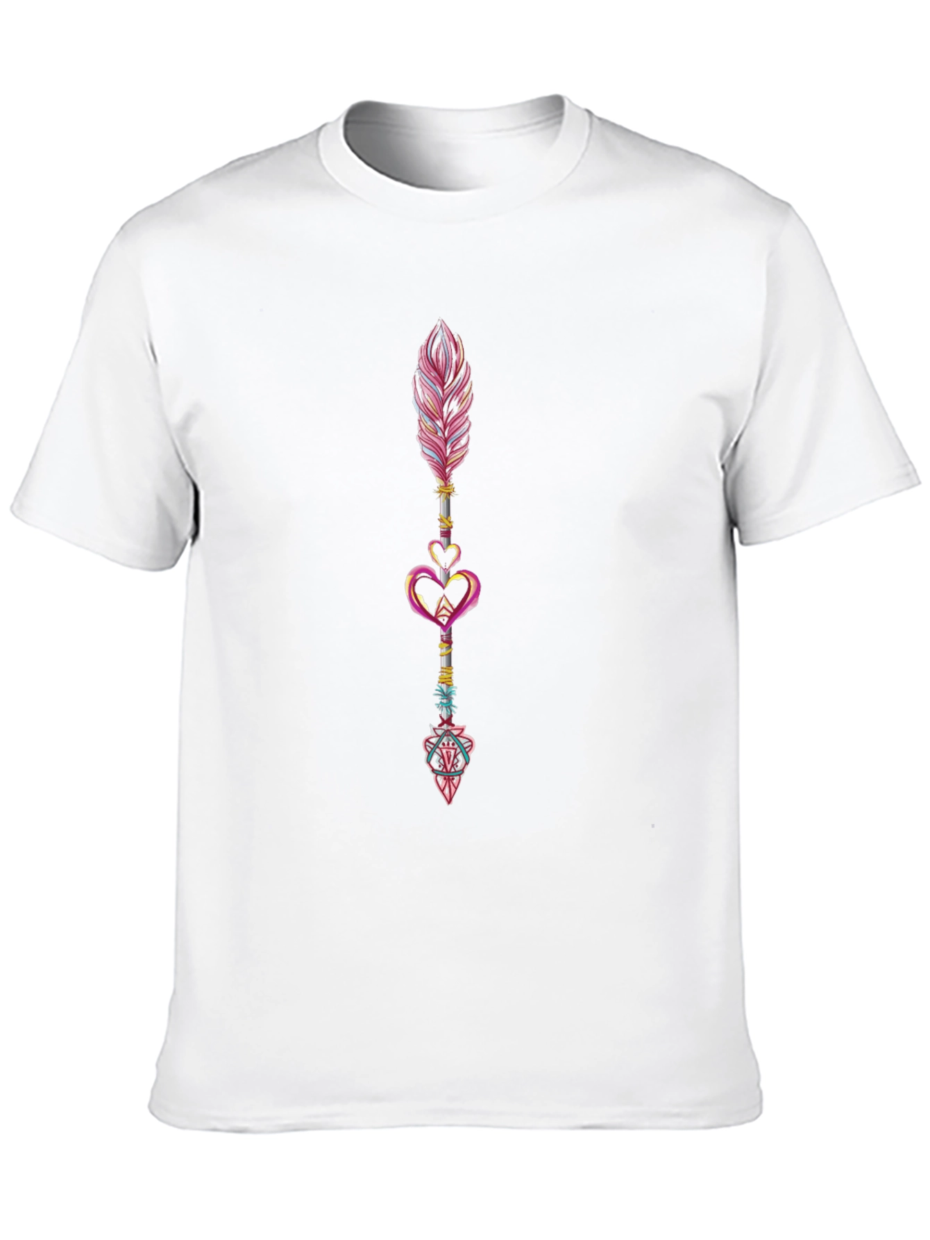 Feather & Heart Arrow Graphic Black Tee