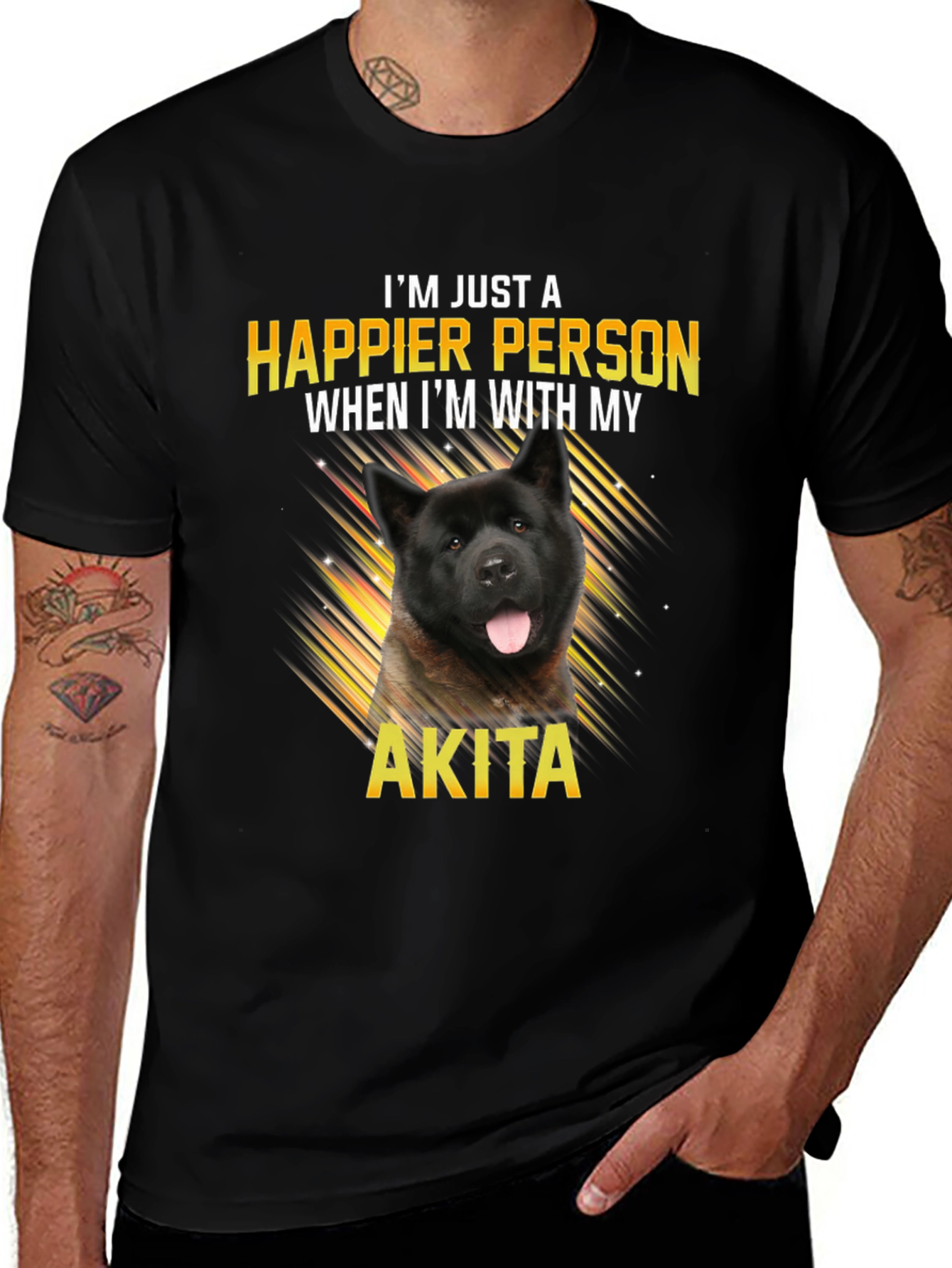 Happier with My Akita Dog T-Shirt