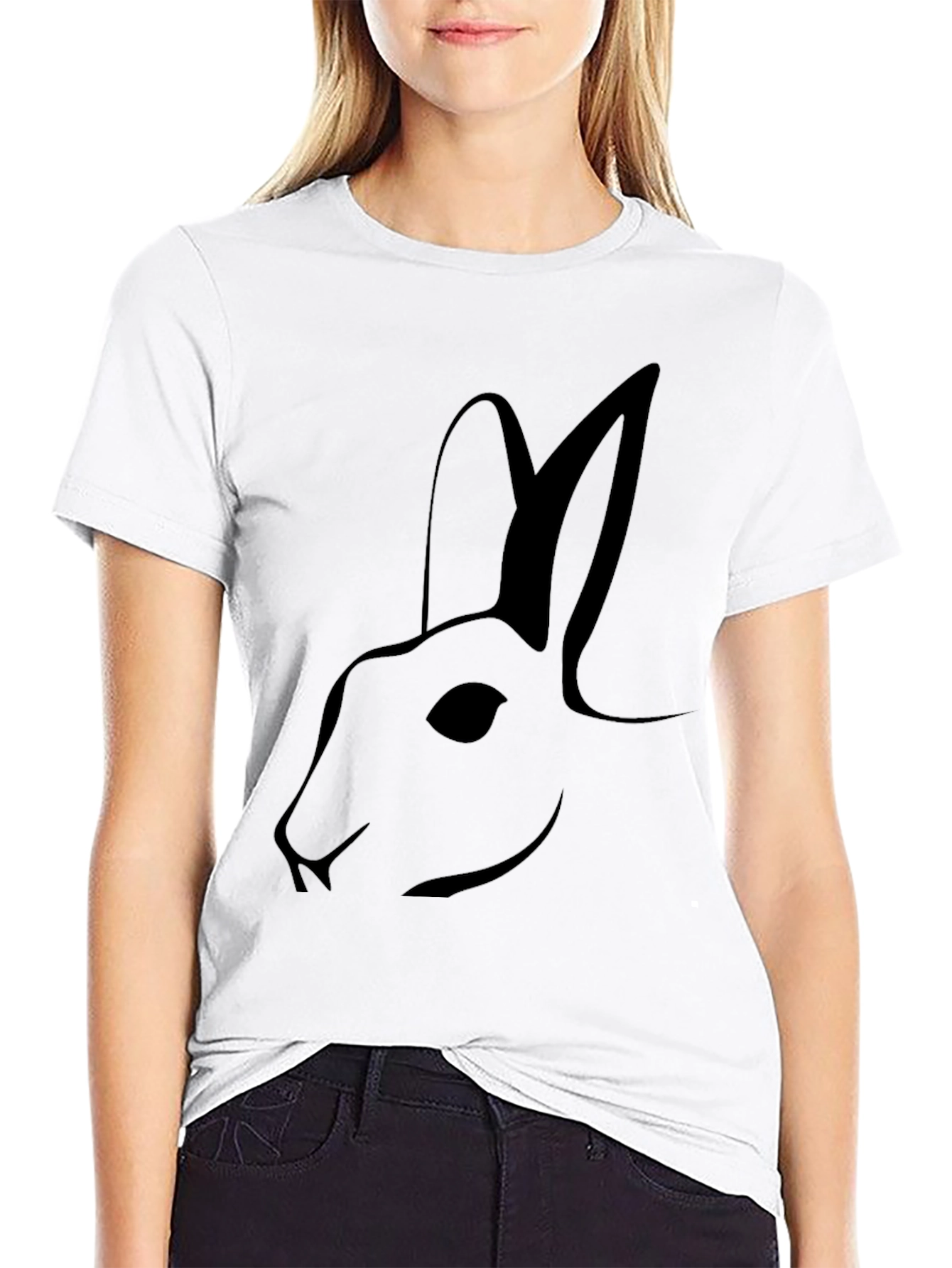 Minimalist Rabbit Graphic T-Shirt