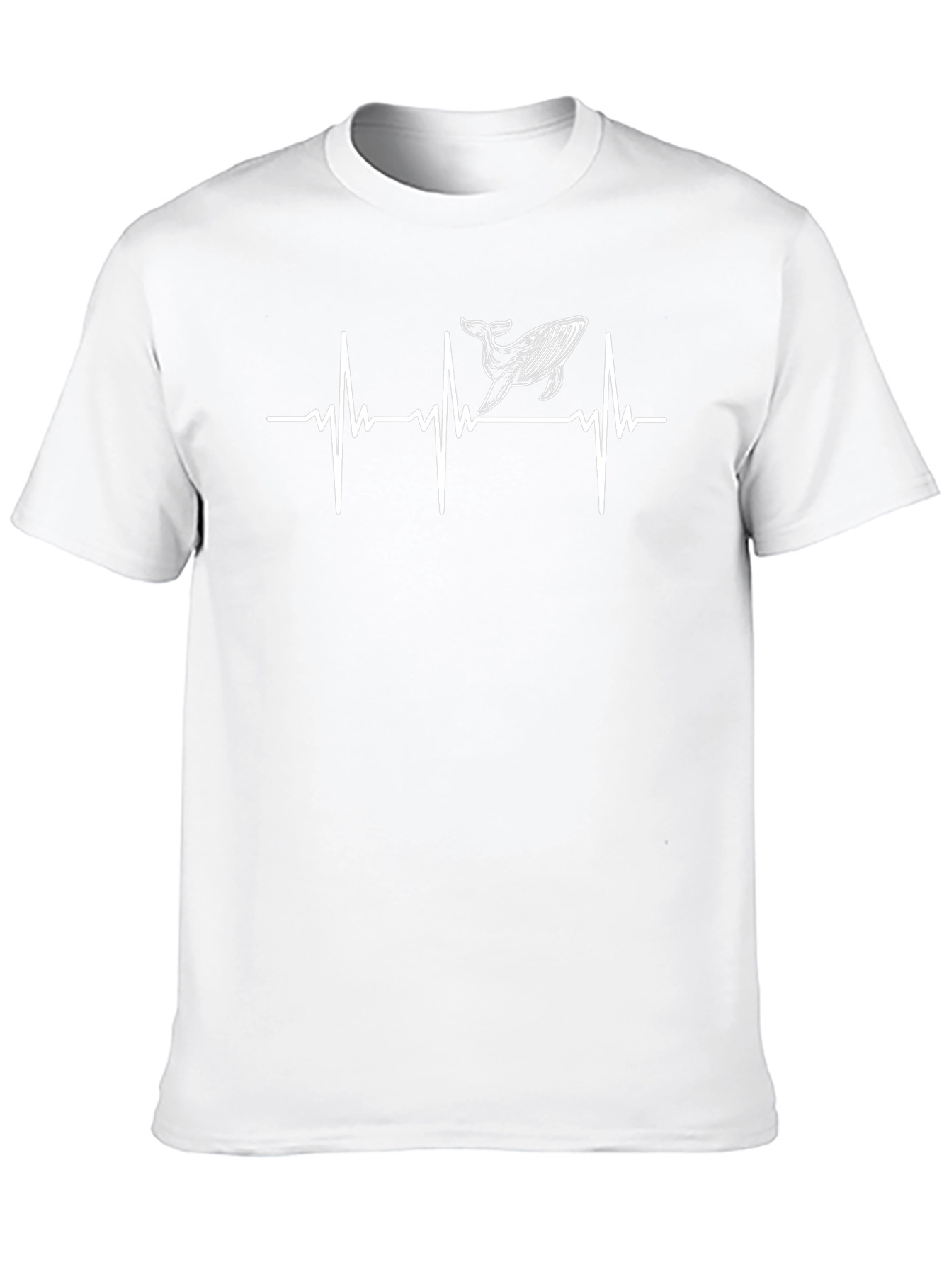 Whale Heartbeat Graphic Tee - Black Cotton T-Shirt