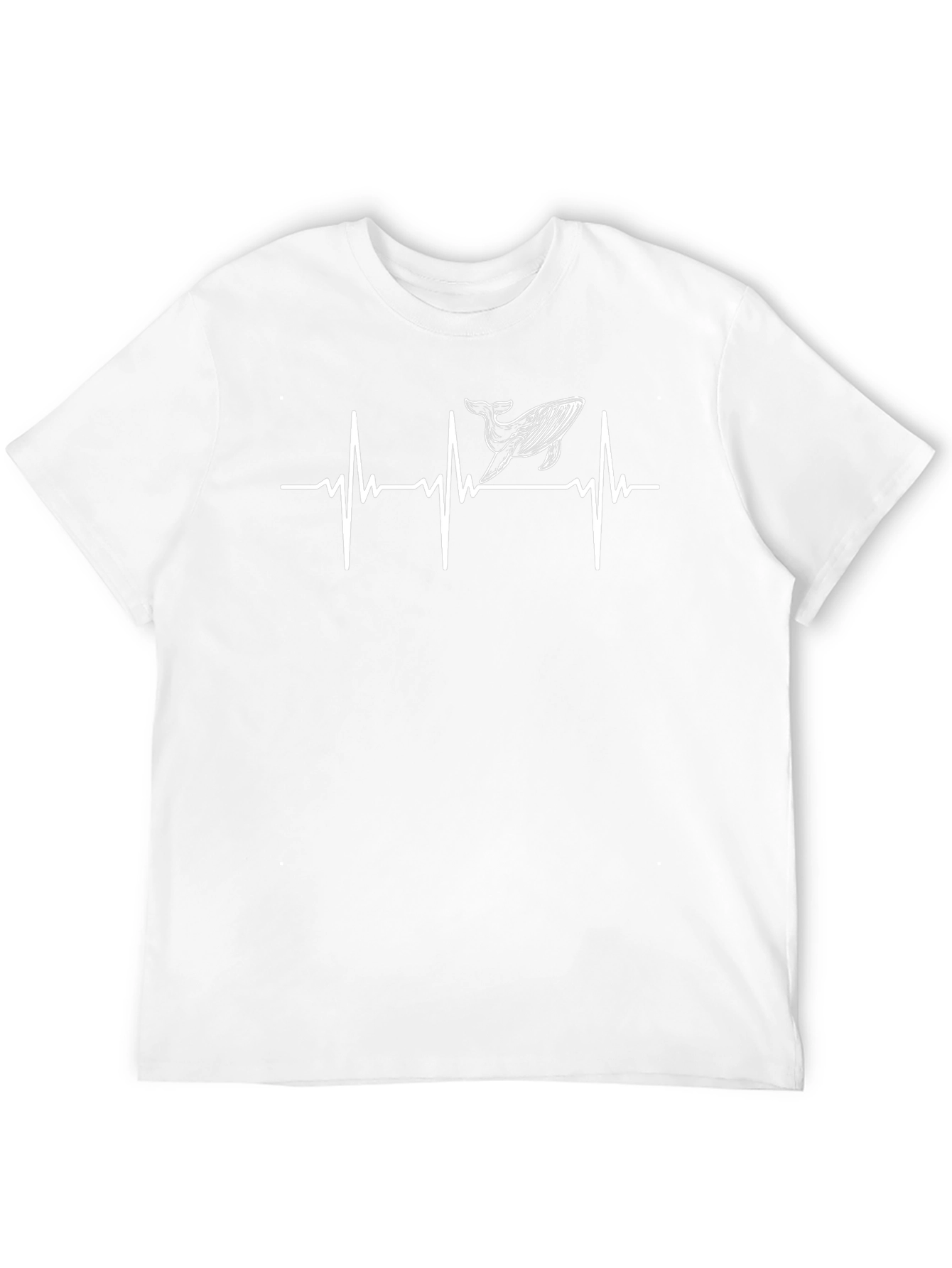 Whale Heartbeat Graphic Tee - Black Cotton T-Shirt