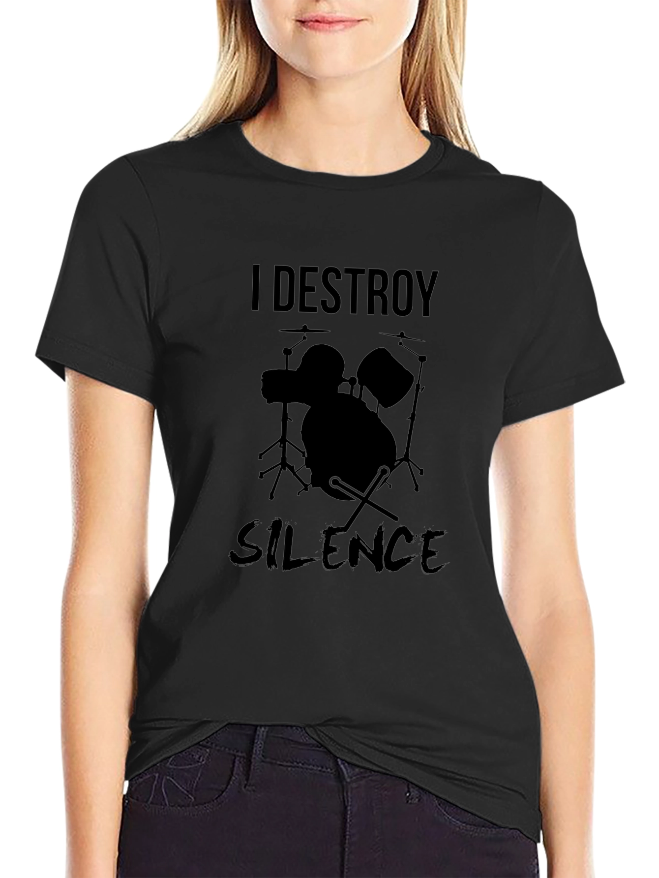 I Destroy Silence Drummer Black T-Shirt
