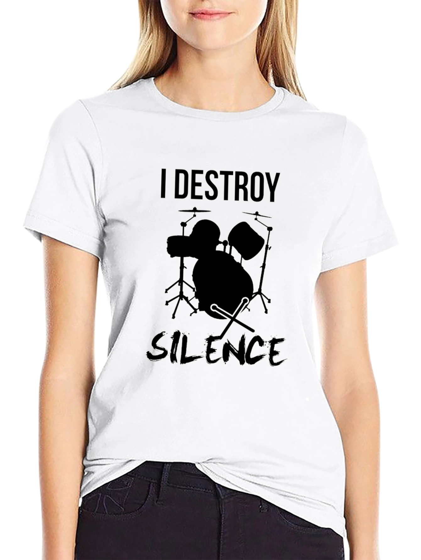 I Destroy Silence Drummer Black T-Shirt