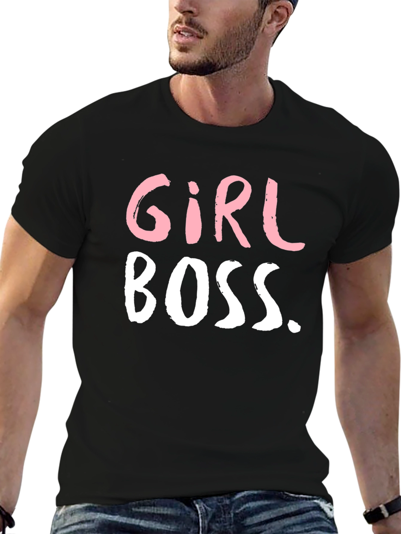 Girl Boss Graphic Tee - Black Crew Neck T-Shirt