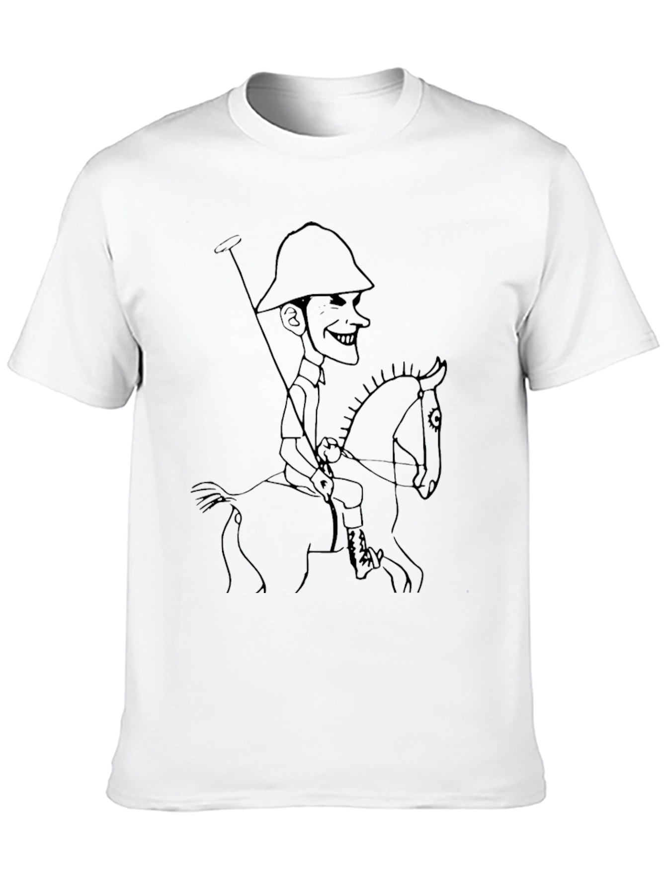 Polo Player Sketch Graphic T-Shirt - Black