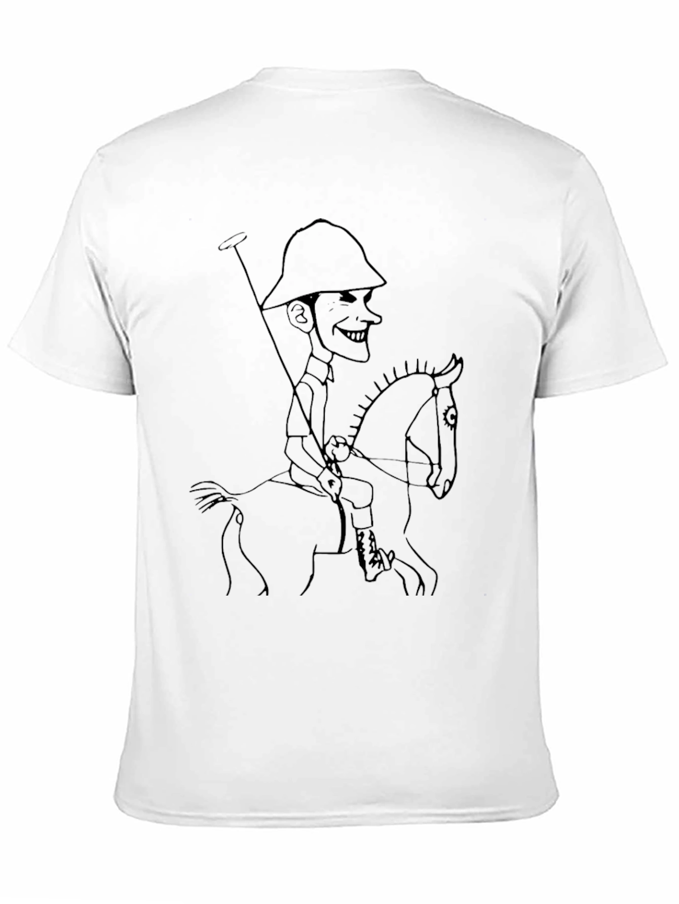 Polo Player Sketch Graphic T-Shirt - Black