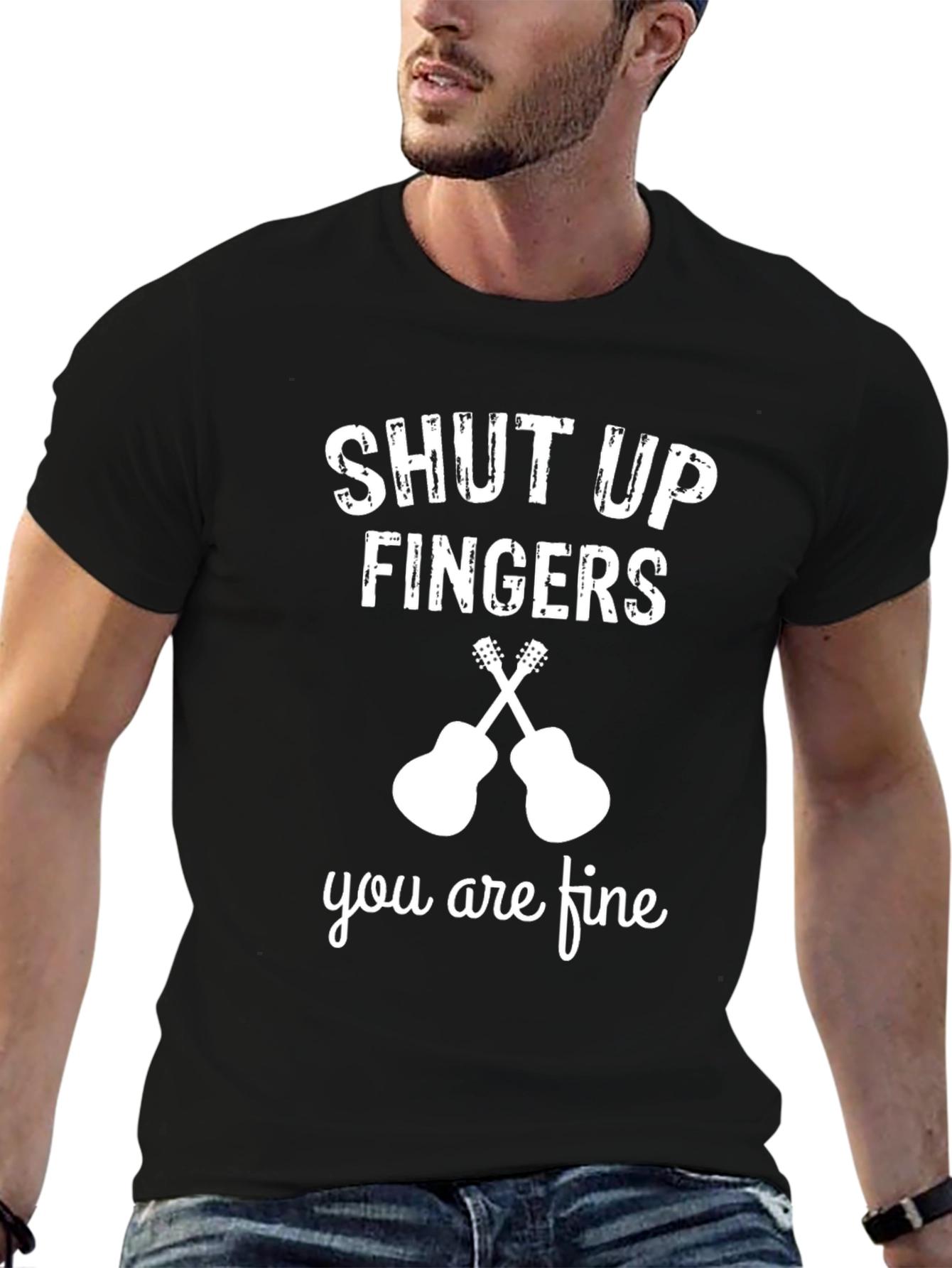Shut Up Fingers T-Shirt - Guitar Player Tee