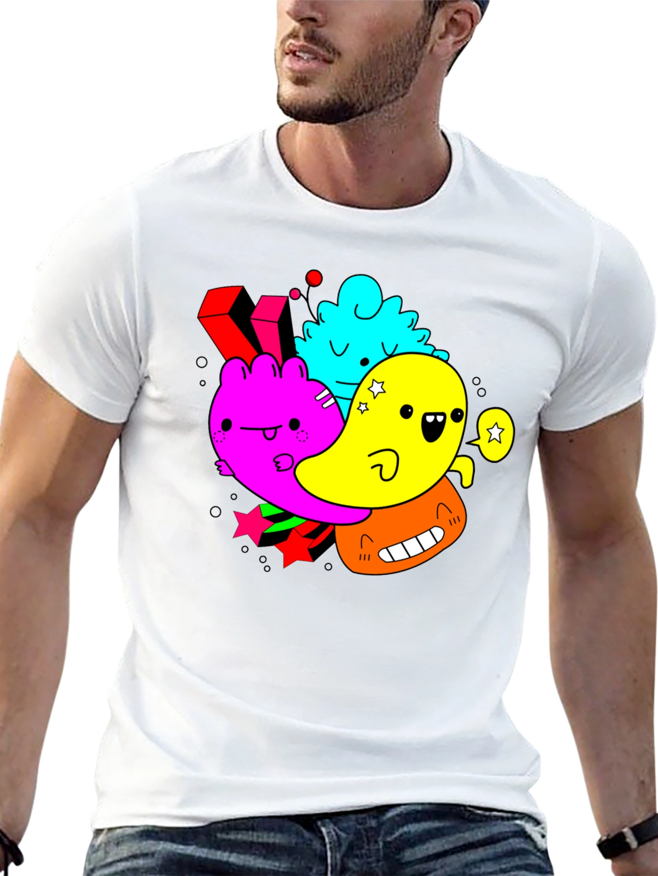Funky Cartoon Character Graphic Tee
