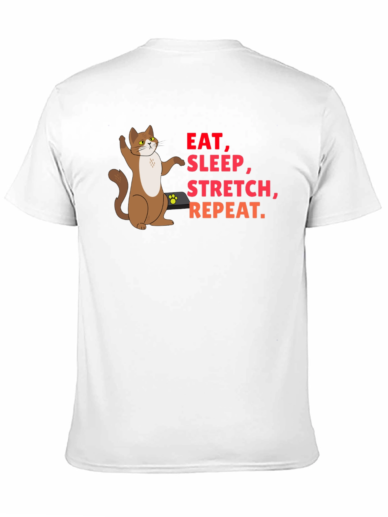 Eat Sleep Stretch Repeat Cat Graphic T-Shirt