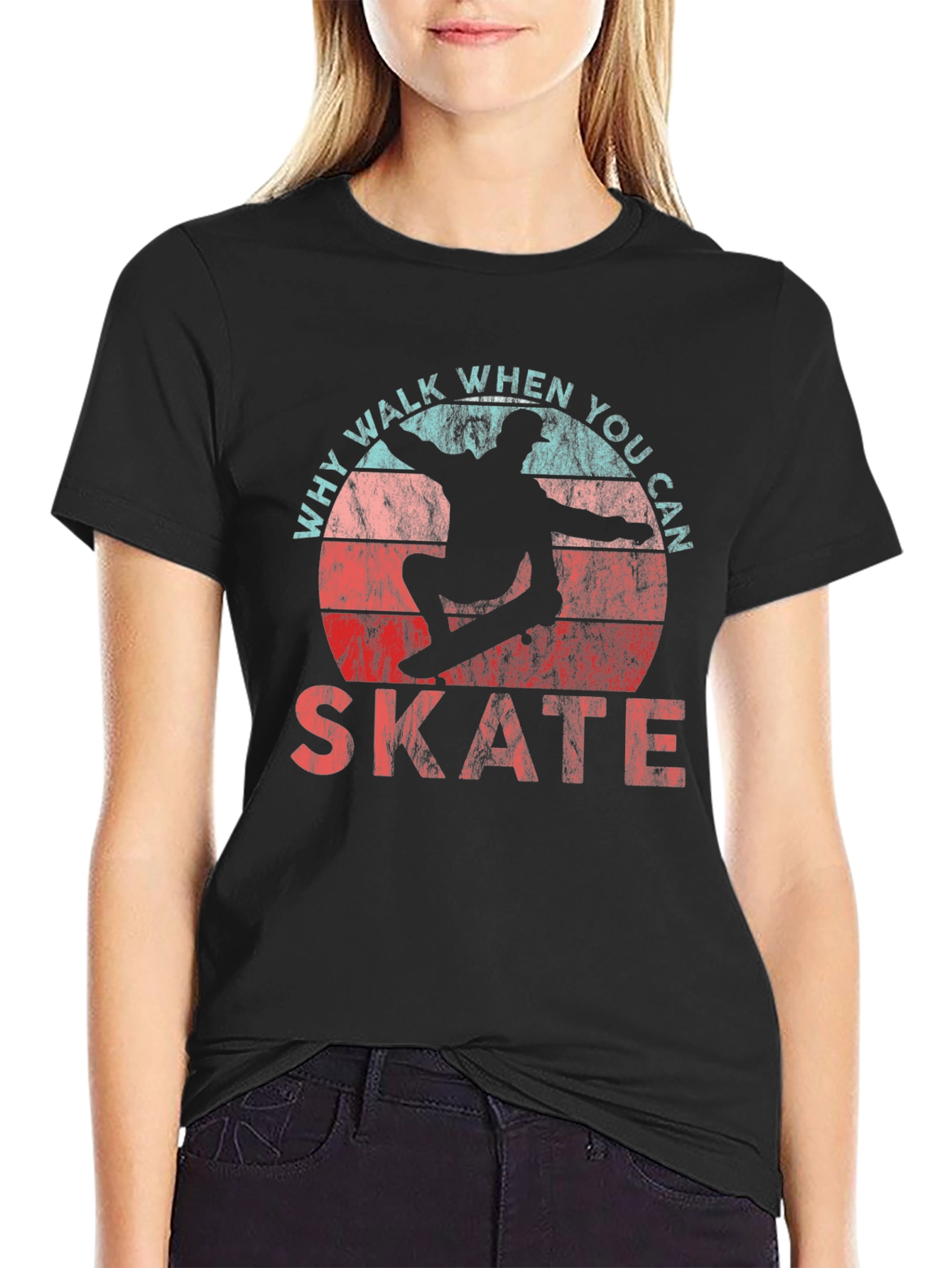 Why Walk When You Can Skate Skateboarder Graphic T-Shirt