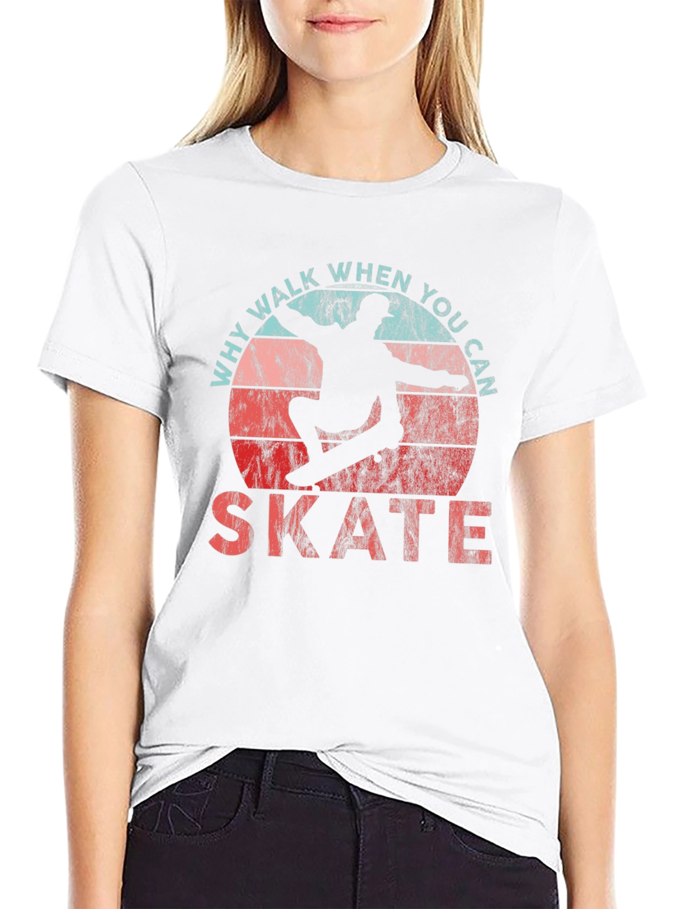 Why Walk When You Can Skate Skateboarder Graphic T-Shirt
