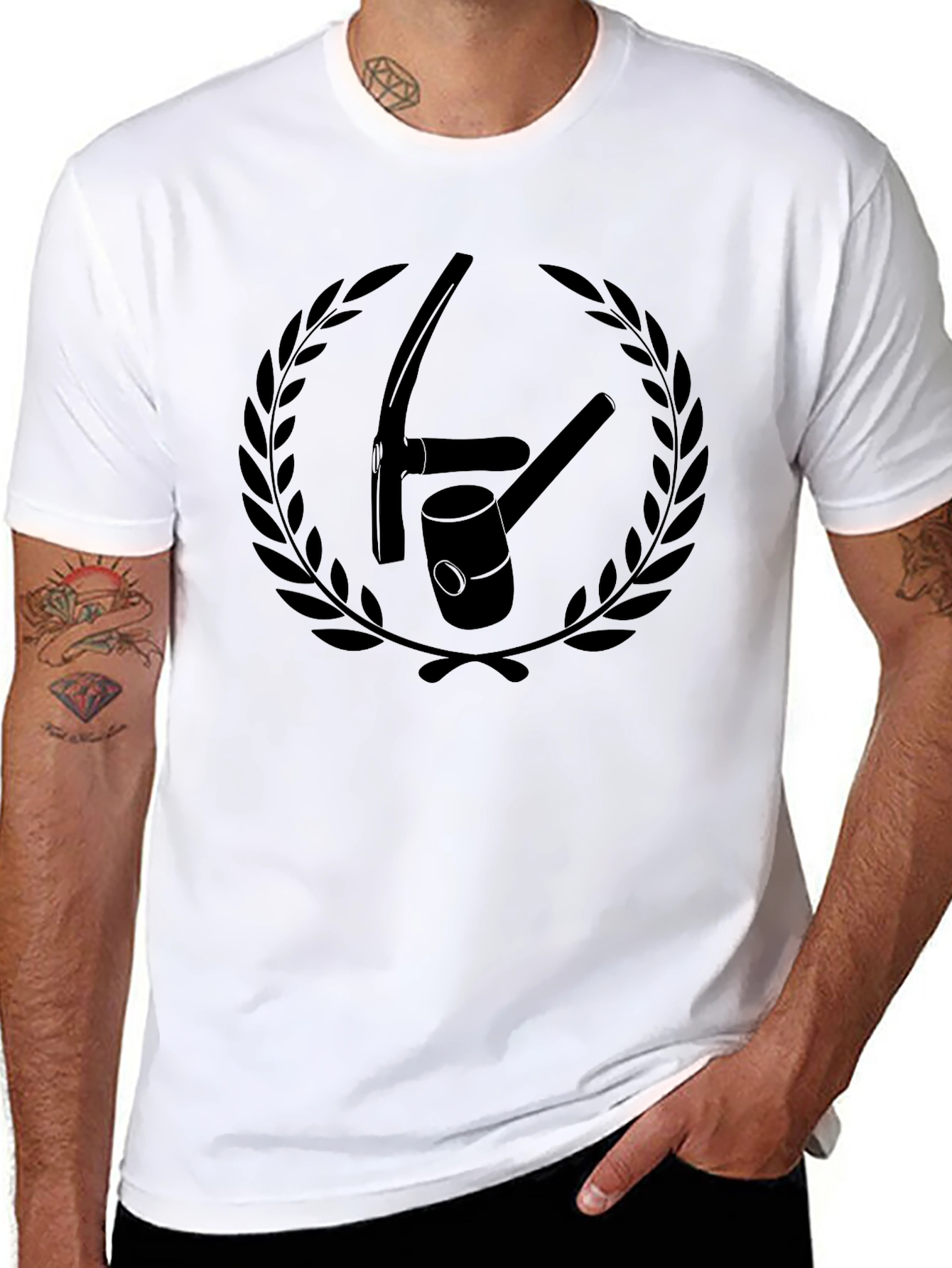 Graphic Tee with Anarchist Symbol