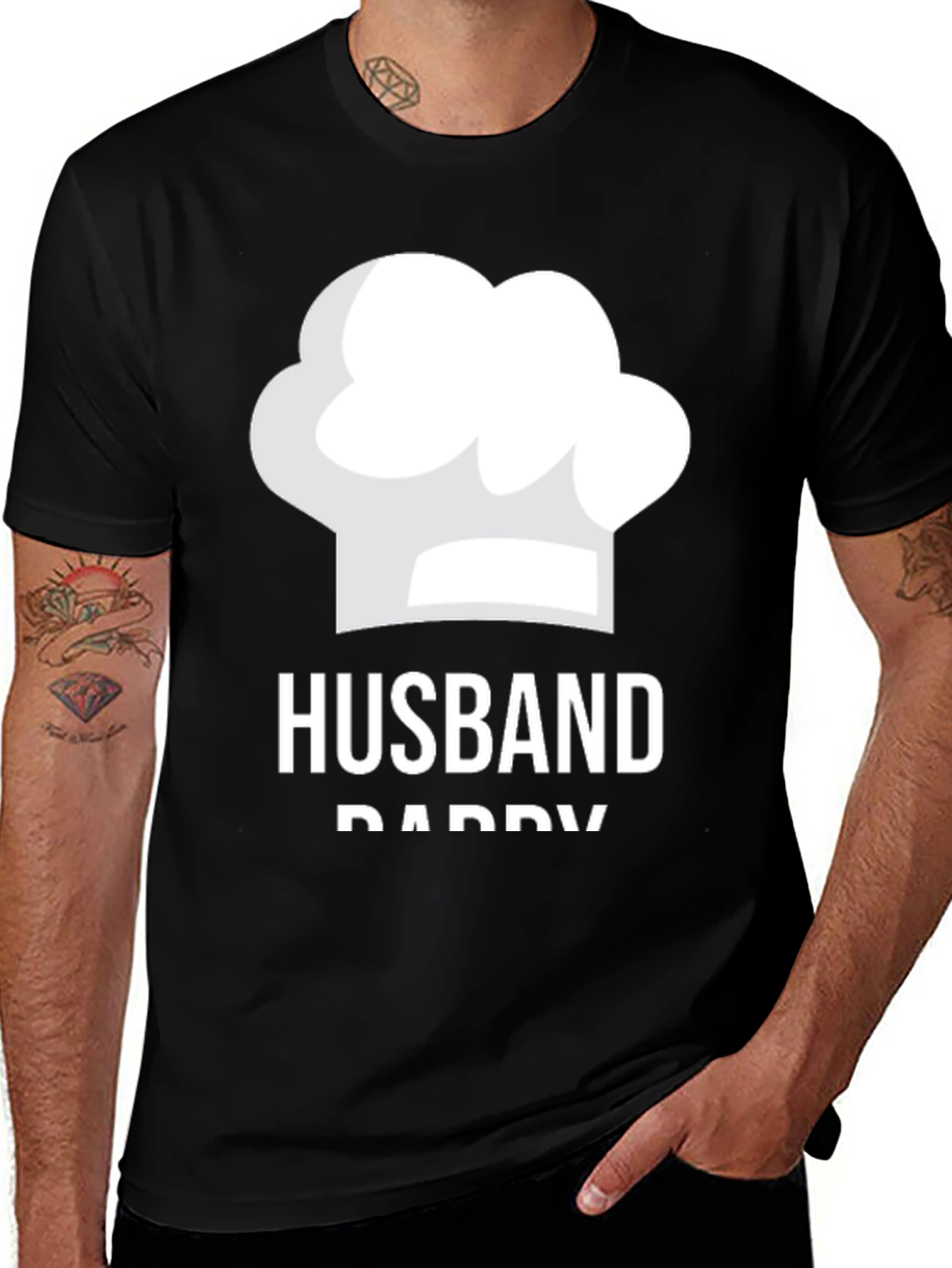 Husband Daddy Chef Hat Graphic T-Shirt