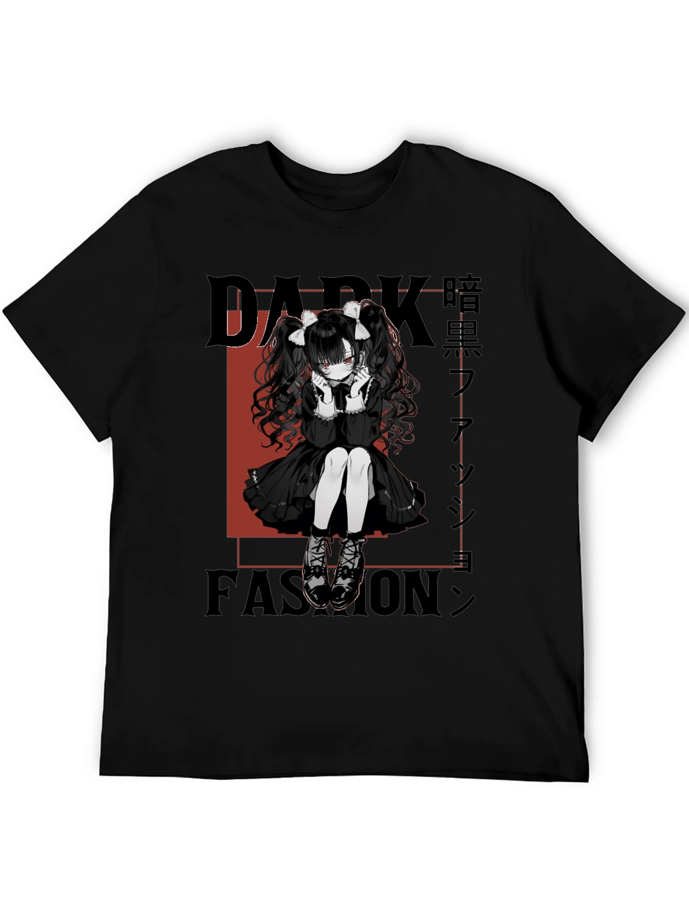 Dark Fashion Anime Girl Graphic T-Shirt