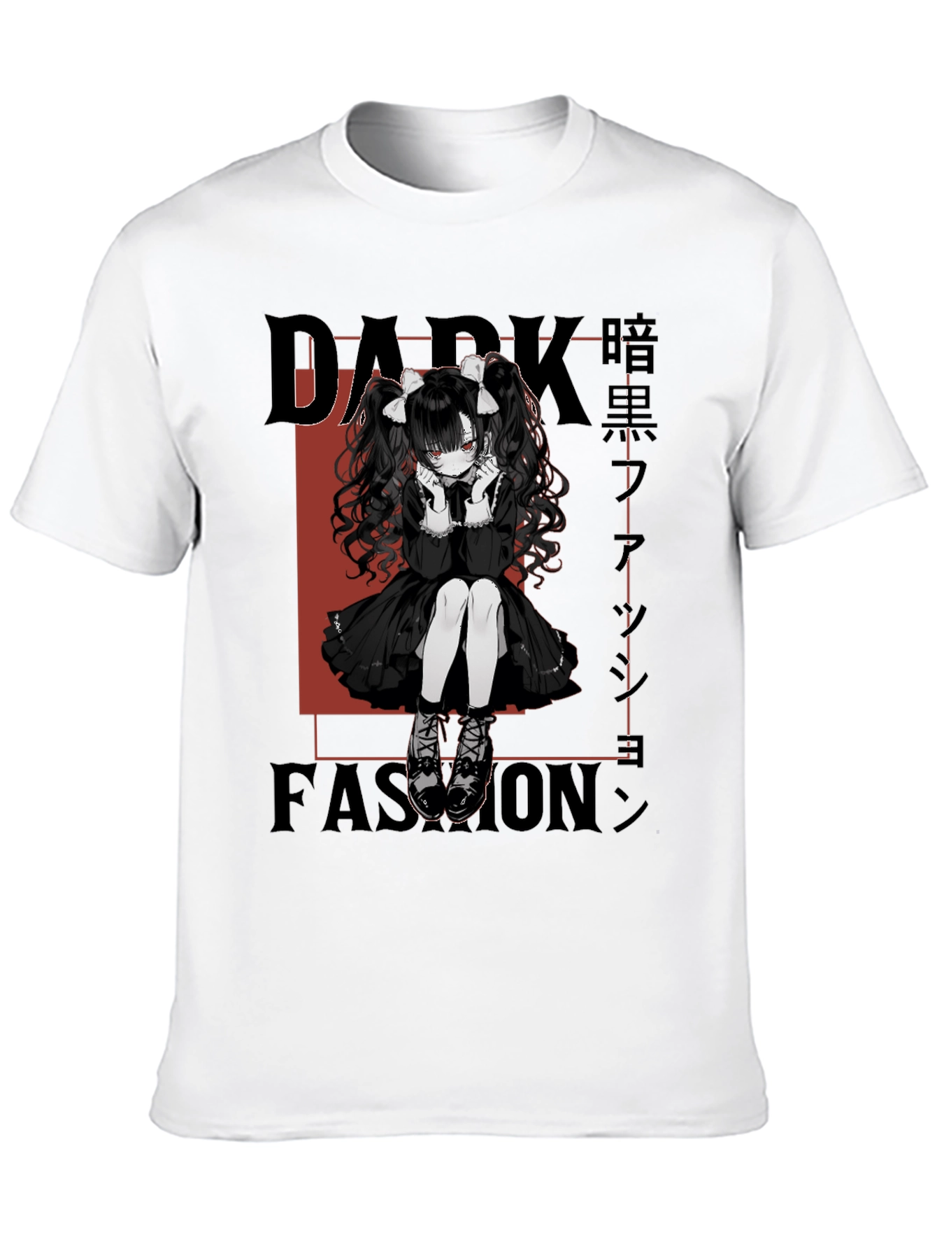 Dark Fashion Anime Girl Graphic T-Shirt