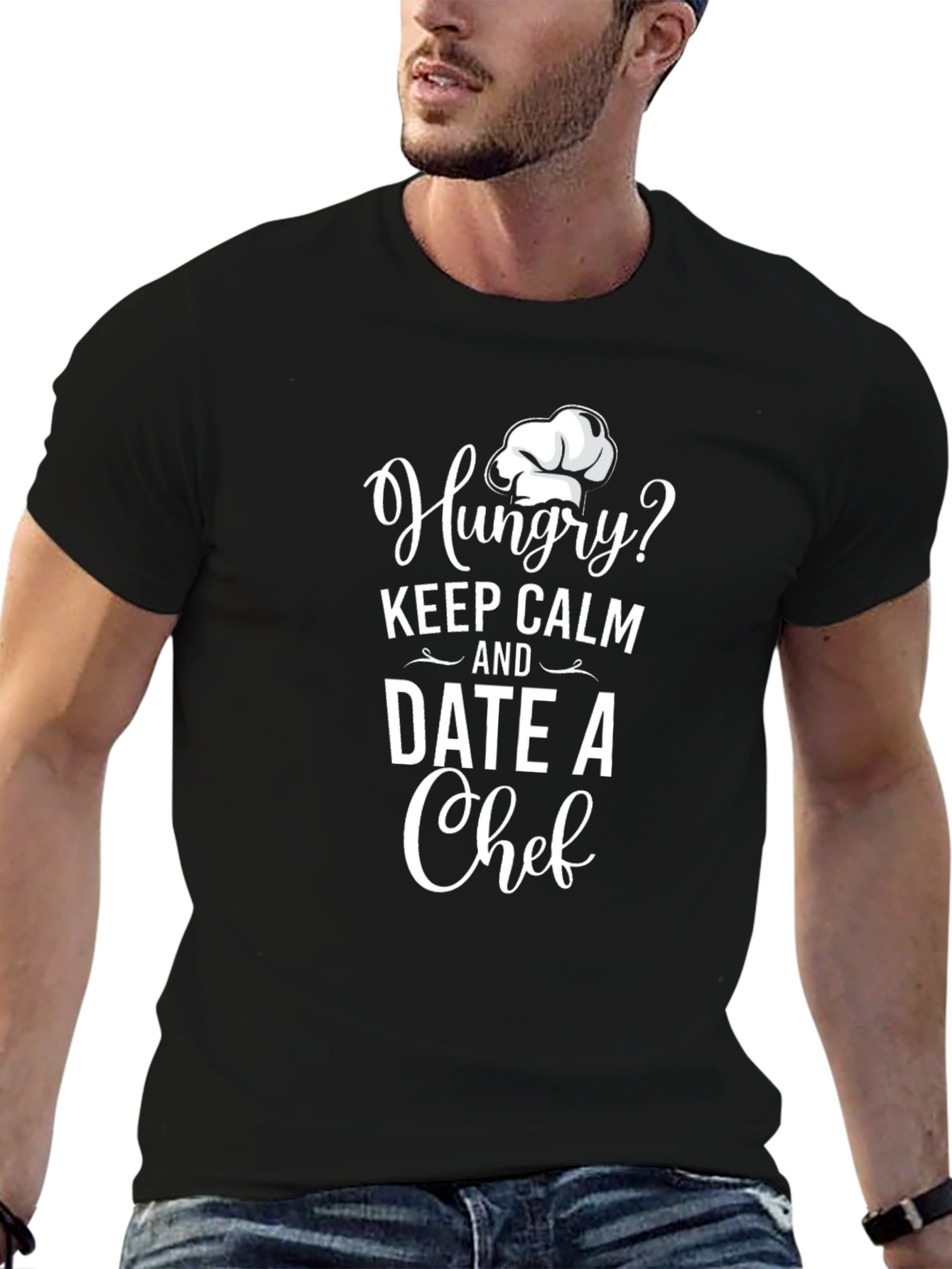 Funny Hungry? Date a Chef Black T-Shirt