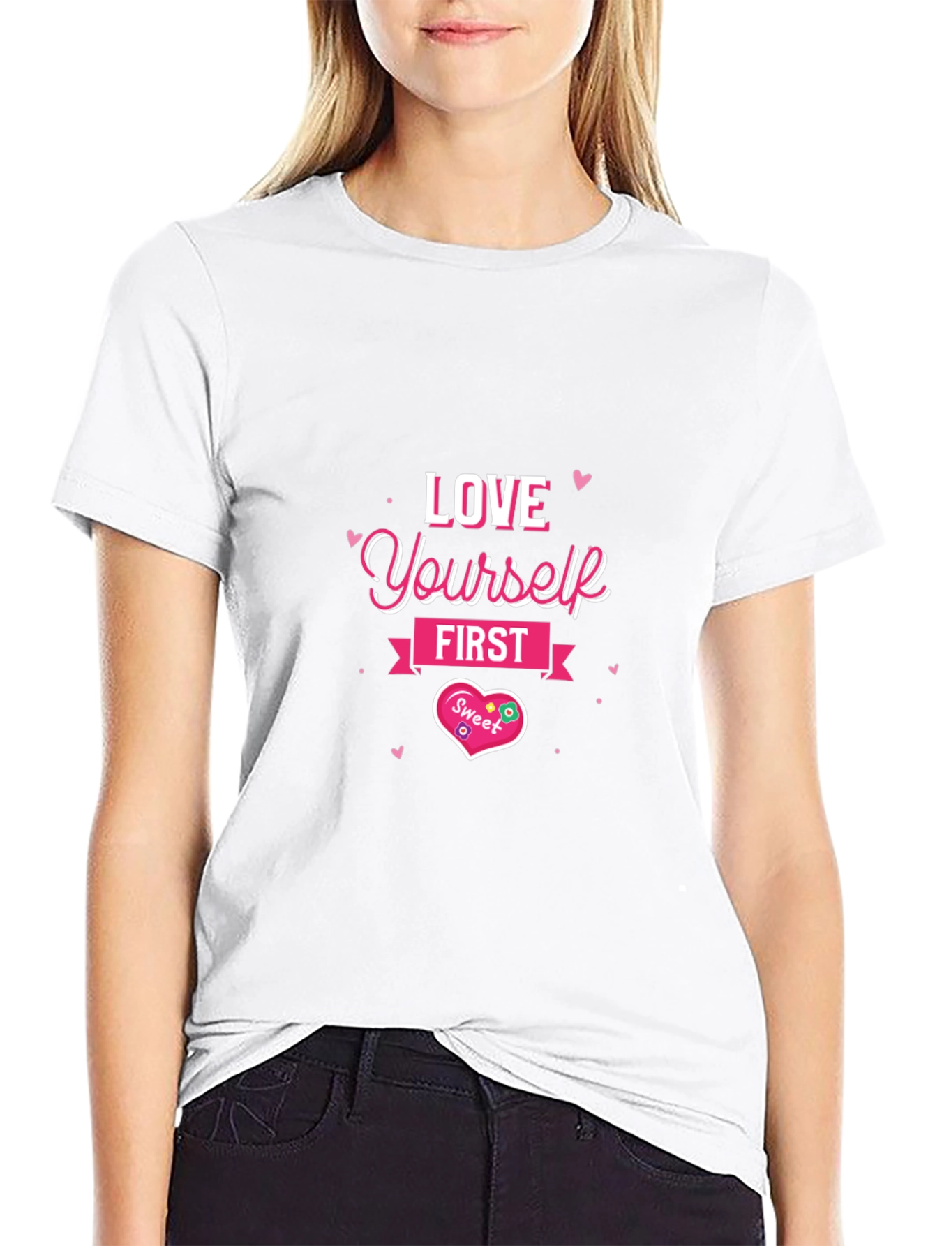 Love Yourself First Black Graphic Tee