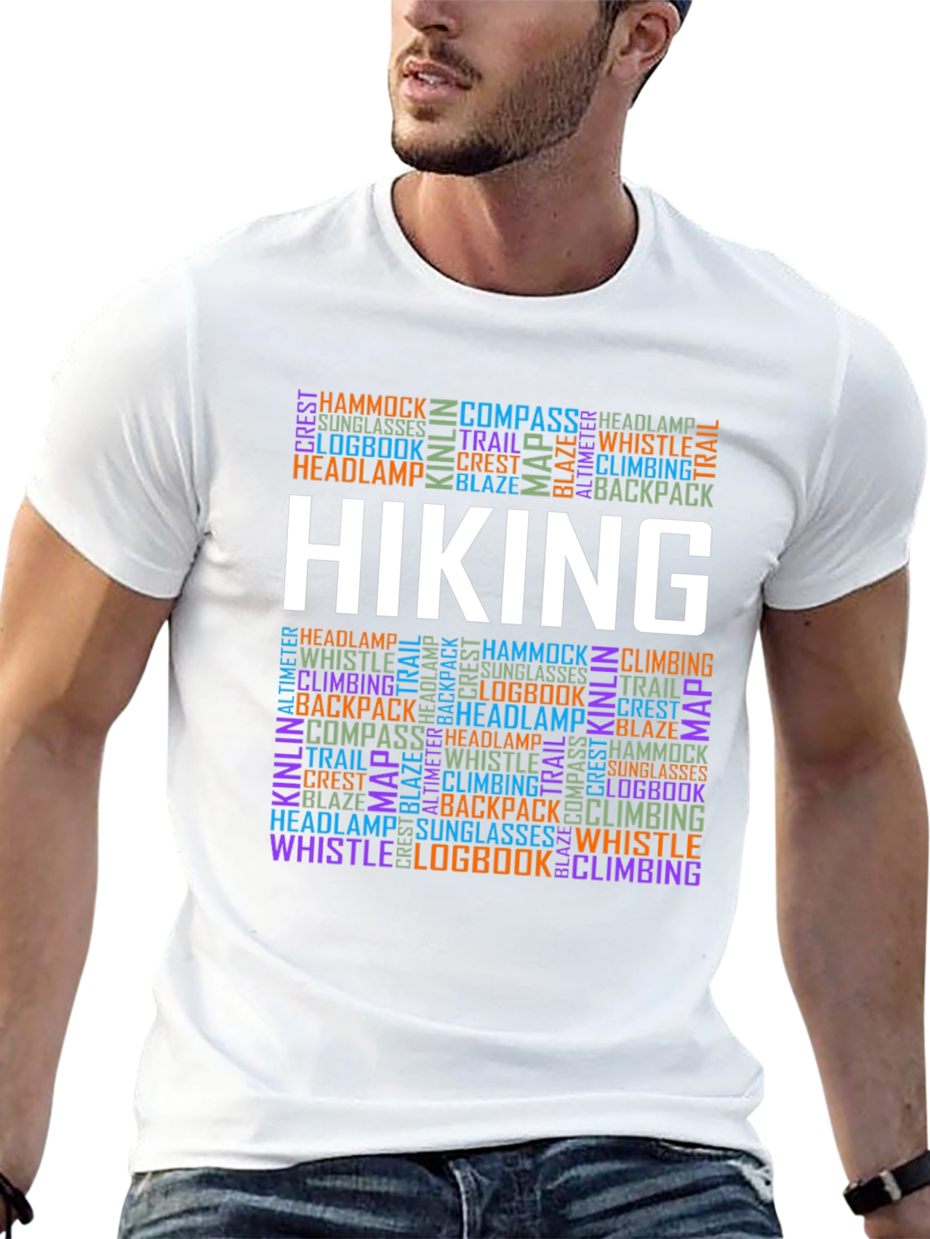 Hiking Word Art T-Shirt - Adventure Apparel