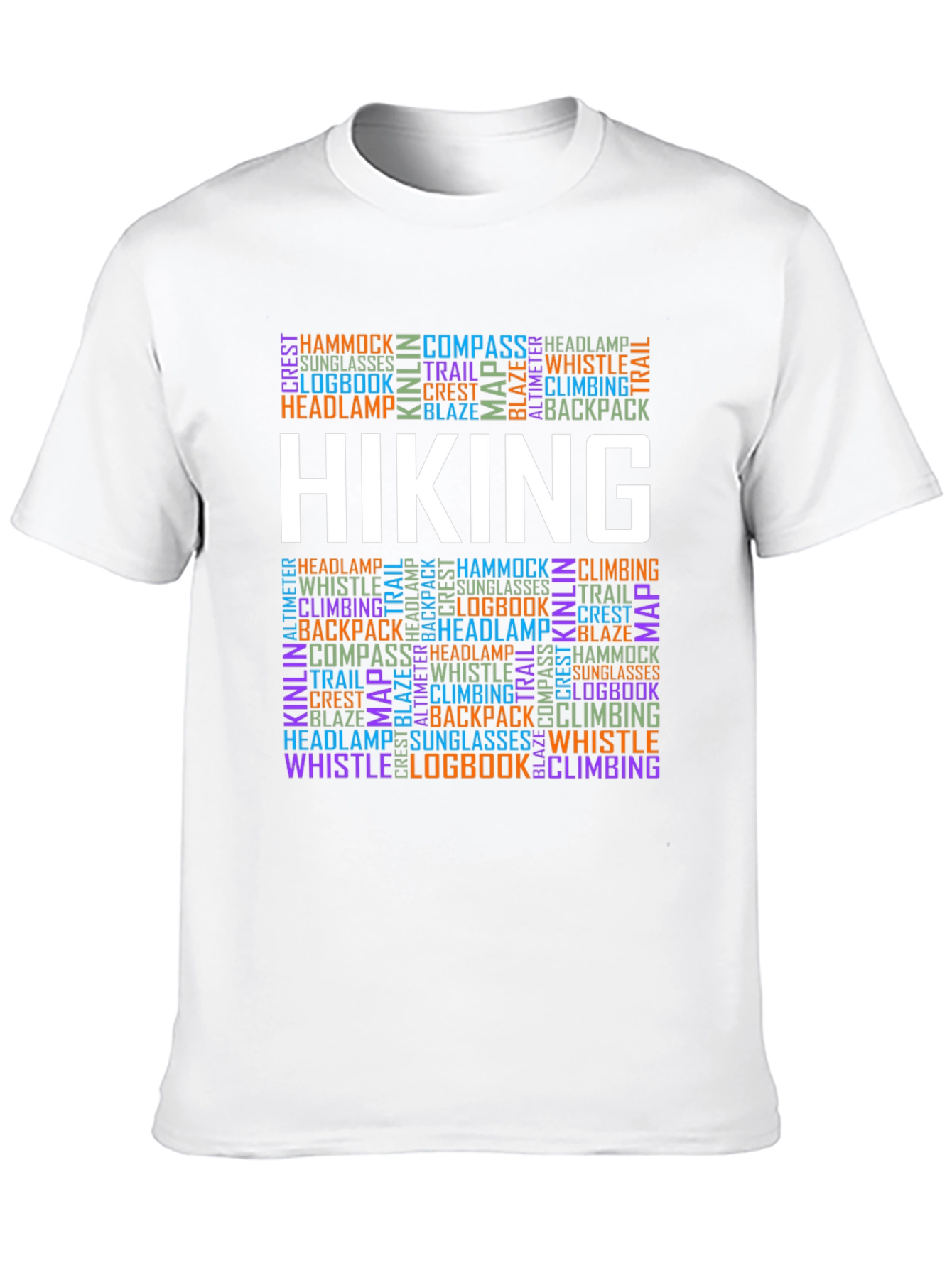 Hiking Word Art T-Shirt - Adventure Apparel