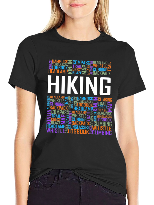 Hiking Word Art T-Shirt - Adventure Apparel