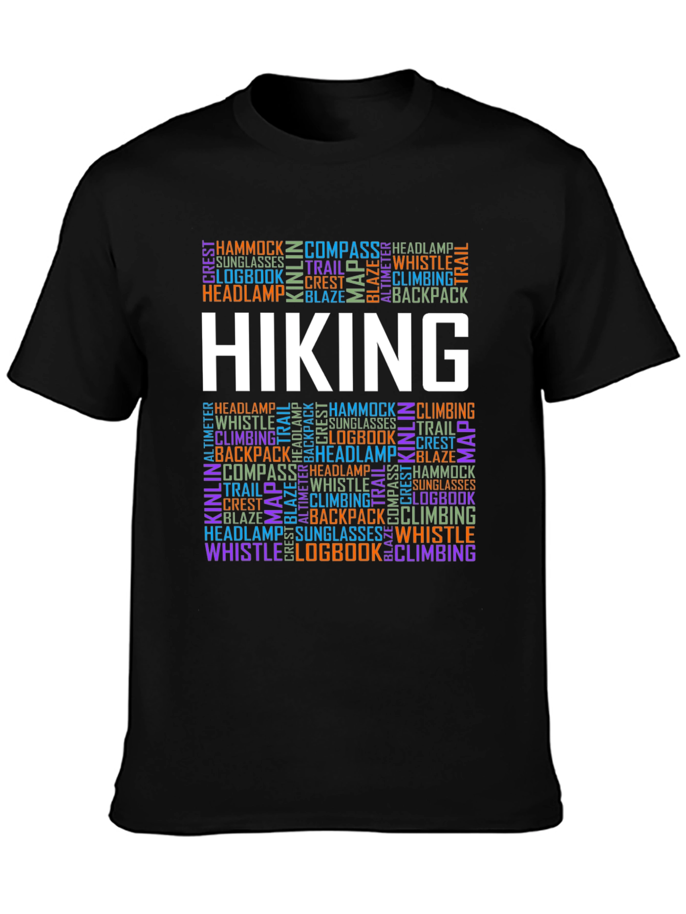 Hiking Word Art T-Shirt - Adventure Apparel
