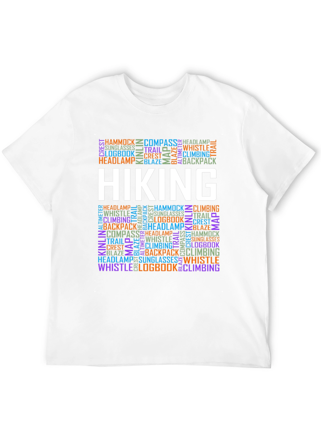 Hiking Word Art T-Shirt - Adventure Apparel