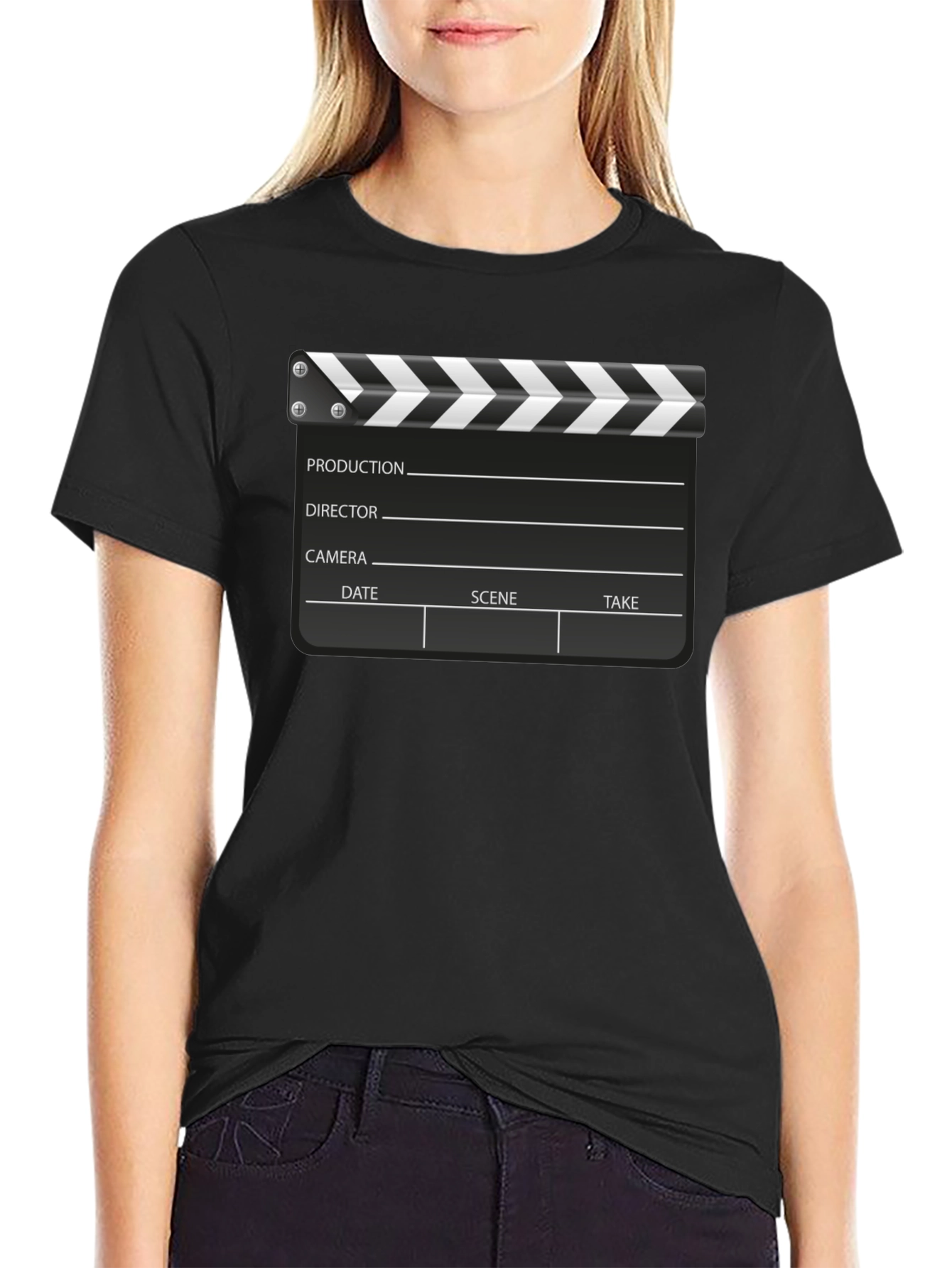 Movie Clapper Board Black T-Shirt
