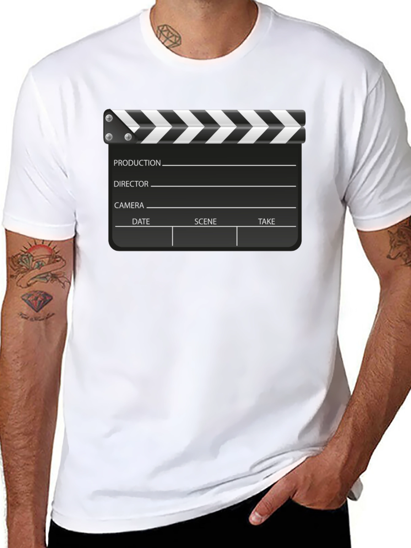 Movie Clapper Board Black T-Shirt