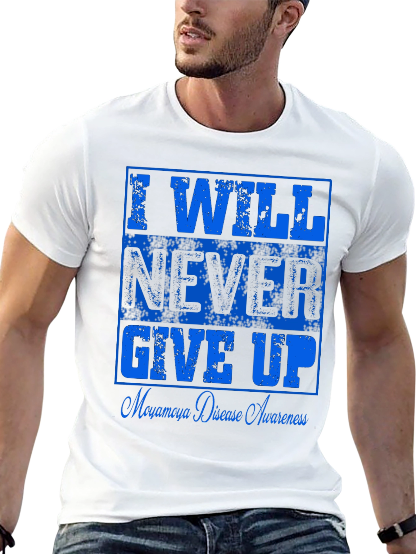 I Will Never Give Up T-Shirt Moyamoya Disease Awareness